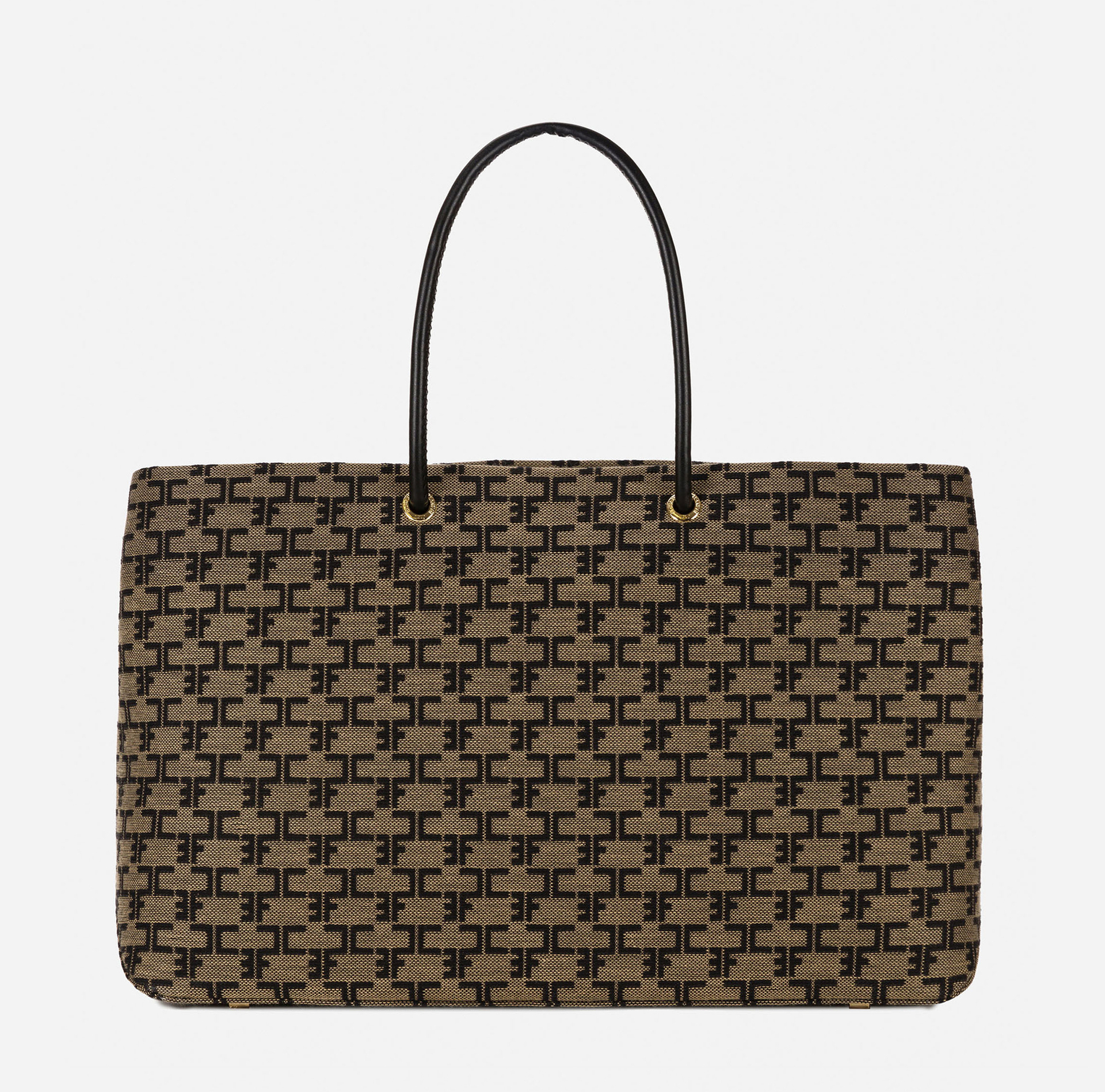 Madame Monogram Shopper Bag With Logo - Elisabetta Franchi