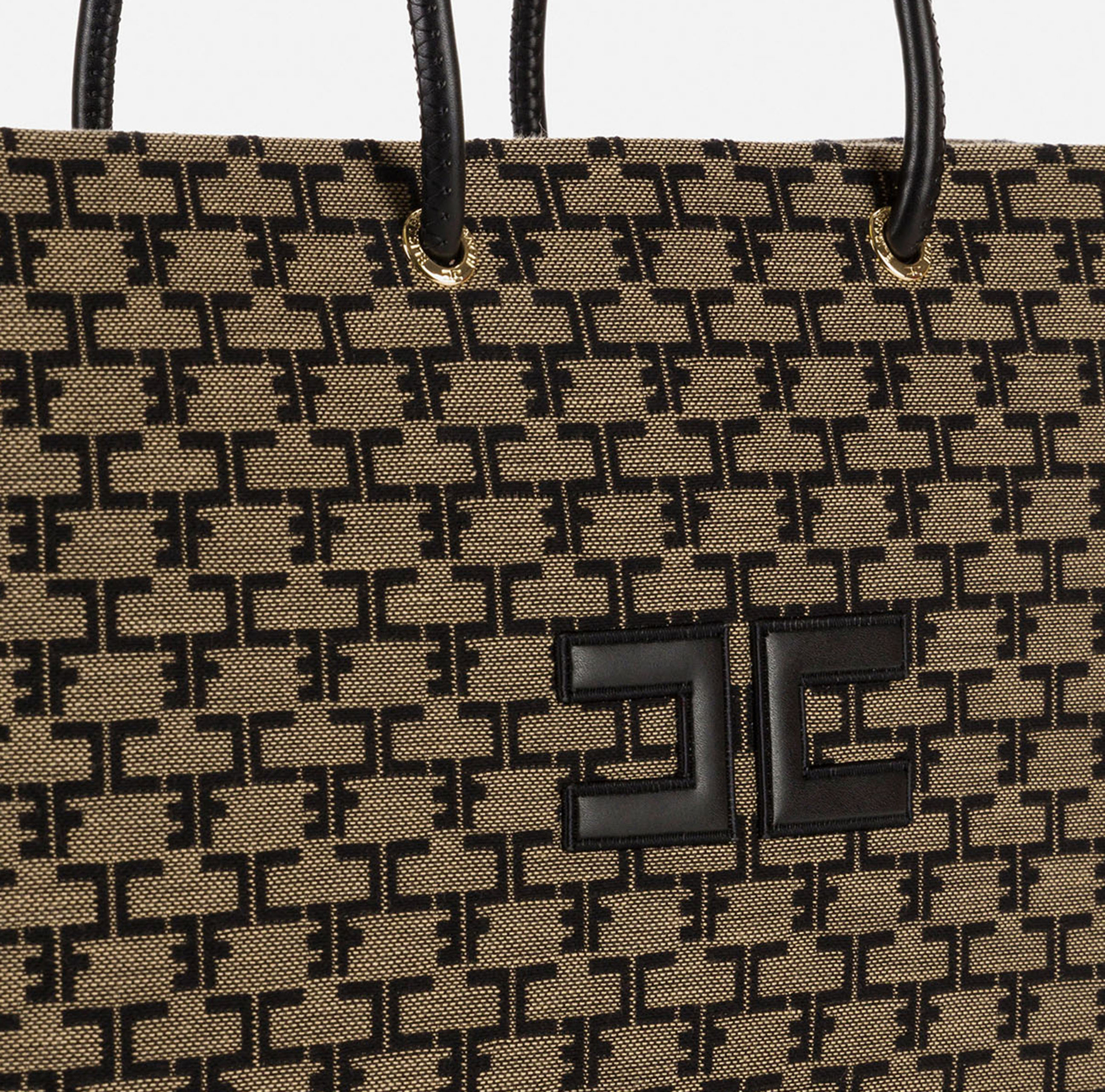 Madame Monogram Shopper Bag With Logo - Elisabetta Franchi