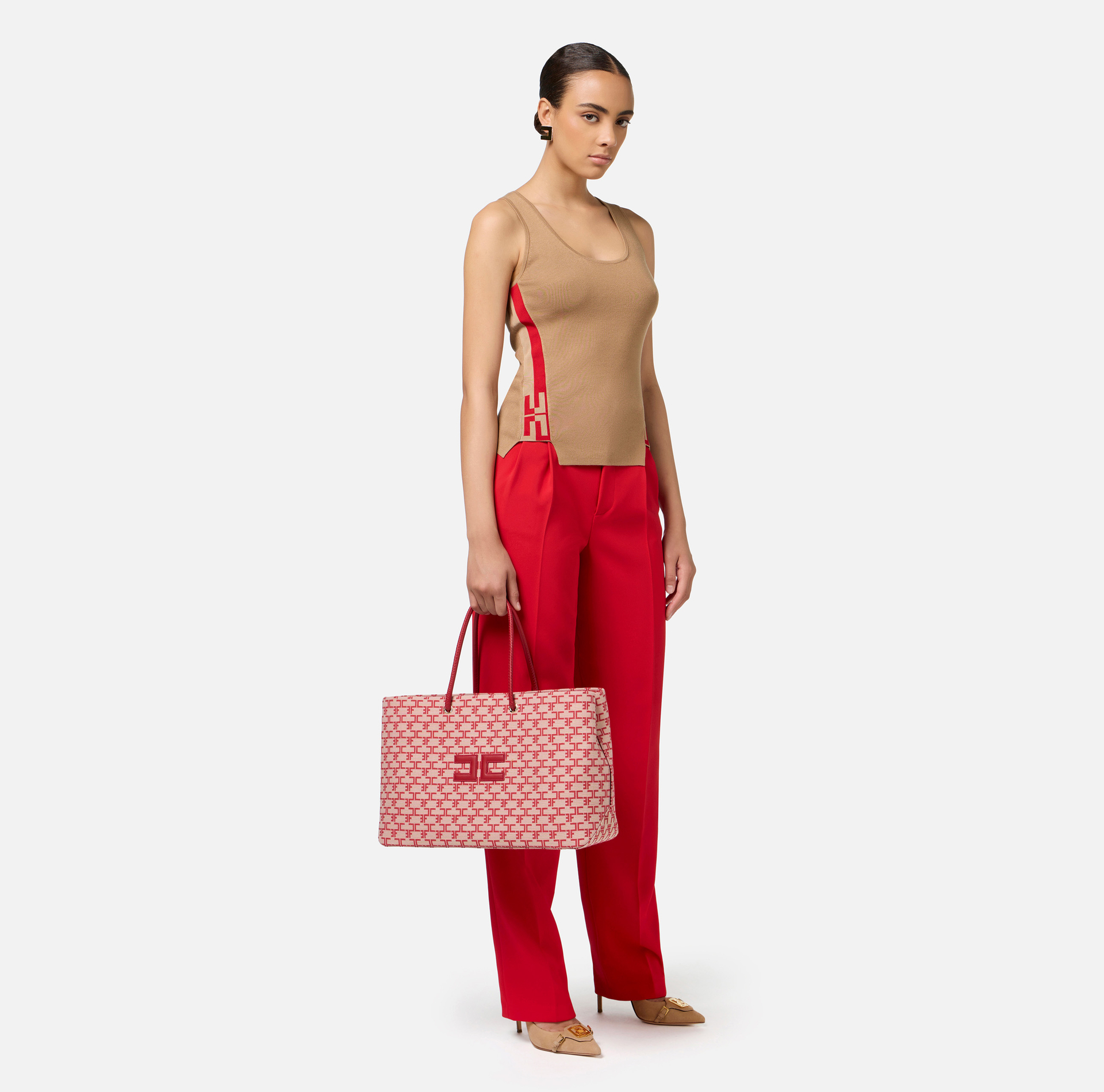 Madame Monogram Shopper Con Logo - Elisabetta Franchi