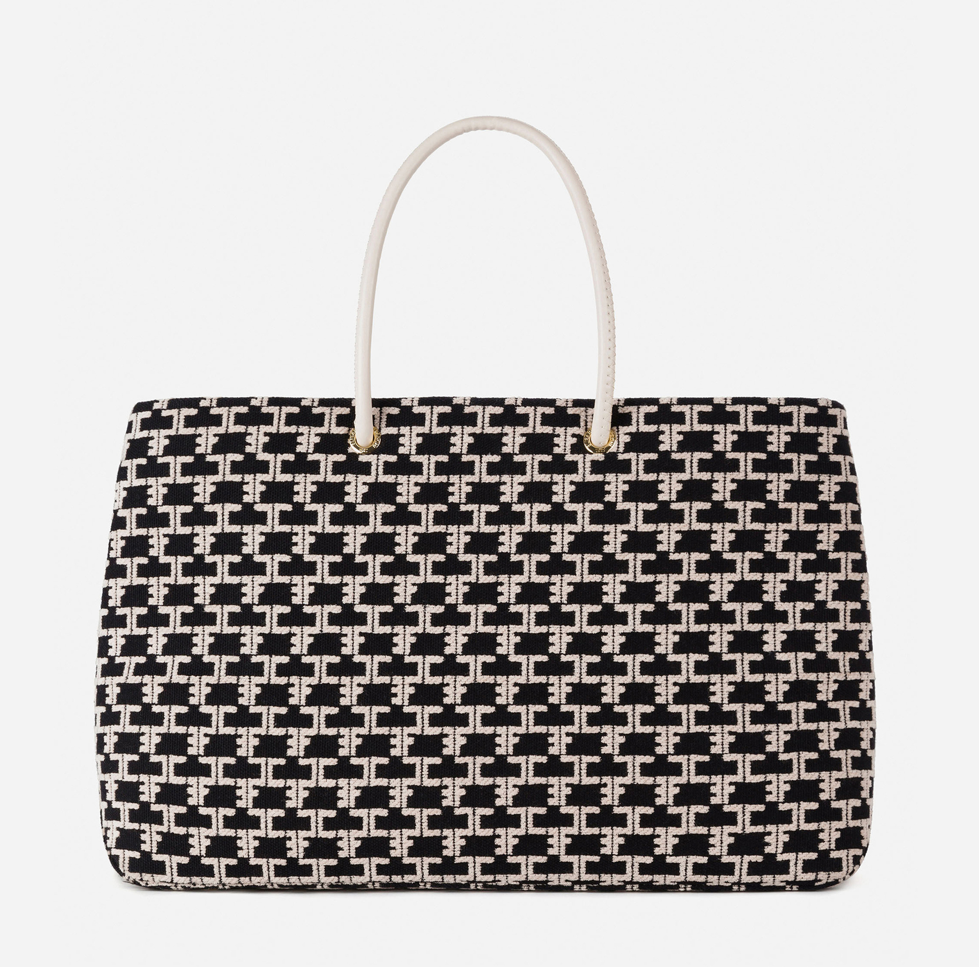 Madame Monogram Shopper Bag With Logo - Elisabetta Franchi