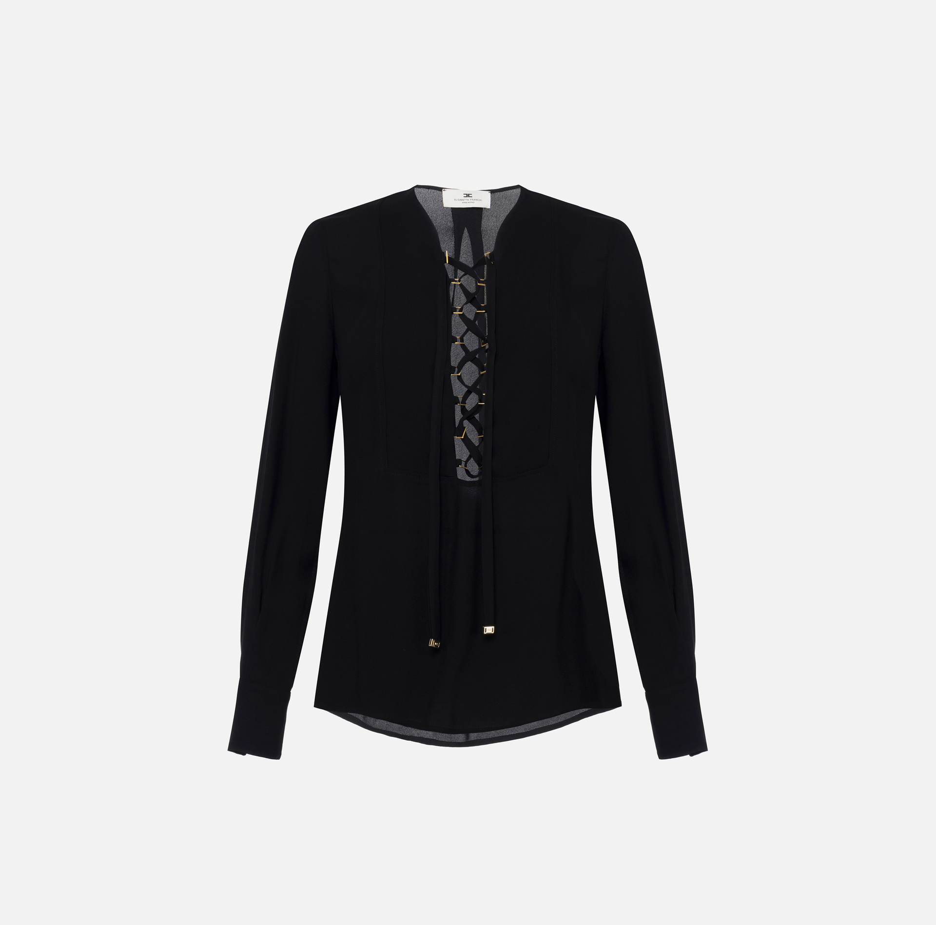 Blusa in georgette con lacci - ABBIGLIAMENTO - Elisabetta Franchi