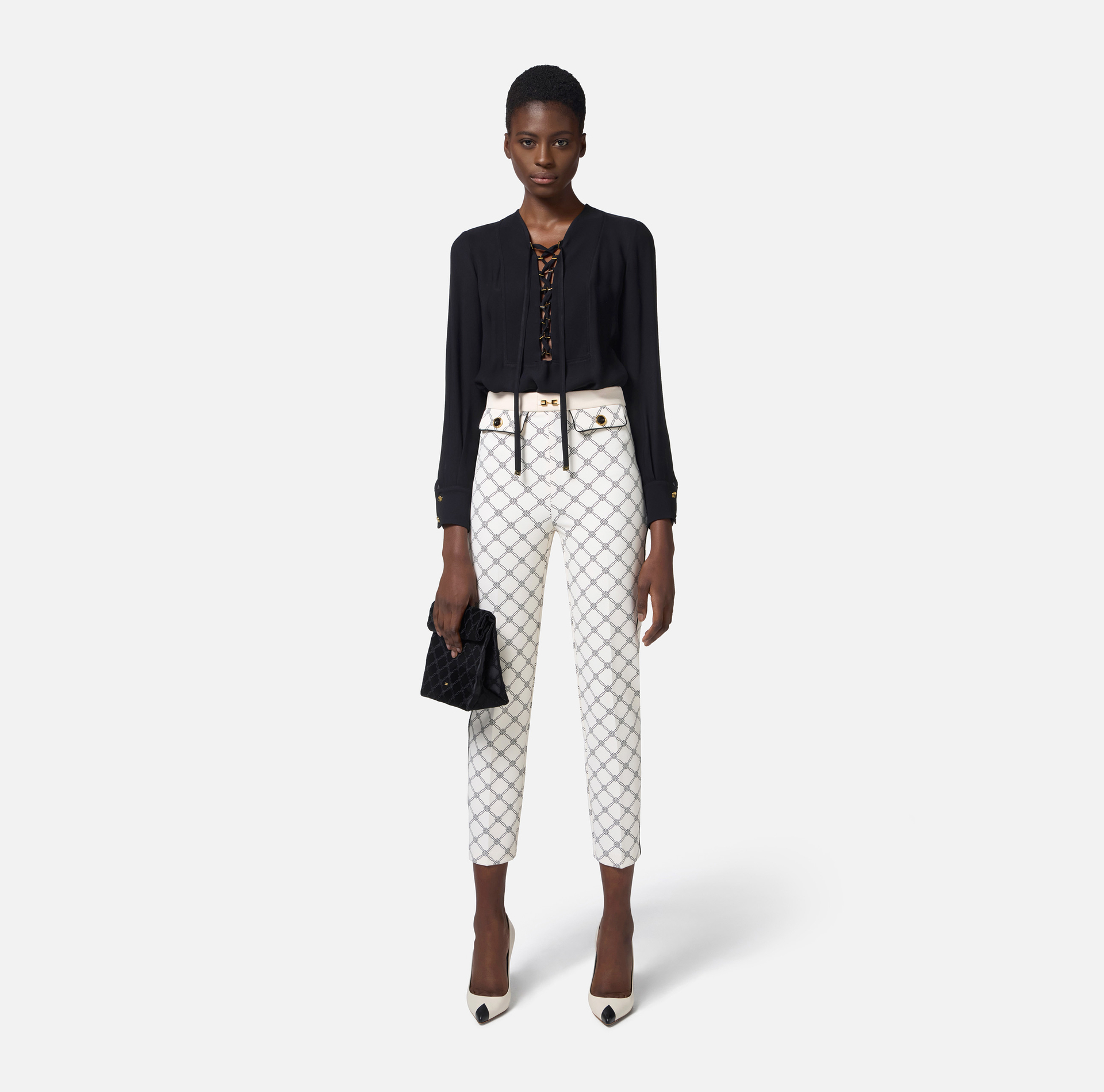 Blusa in georgette con lacci - Elisabetta Franchi
