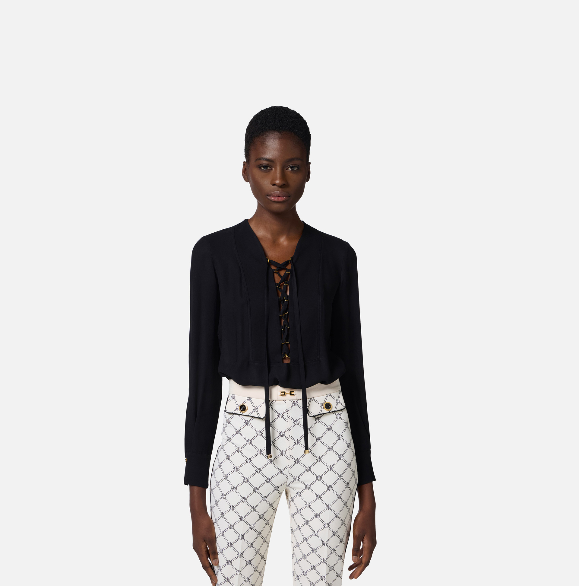 Blusa in georgette con lacci - Elisabetta Franchi