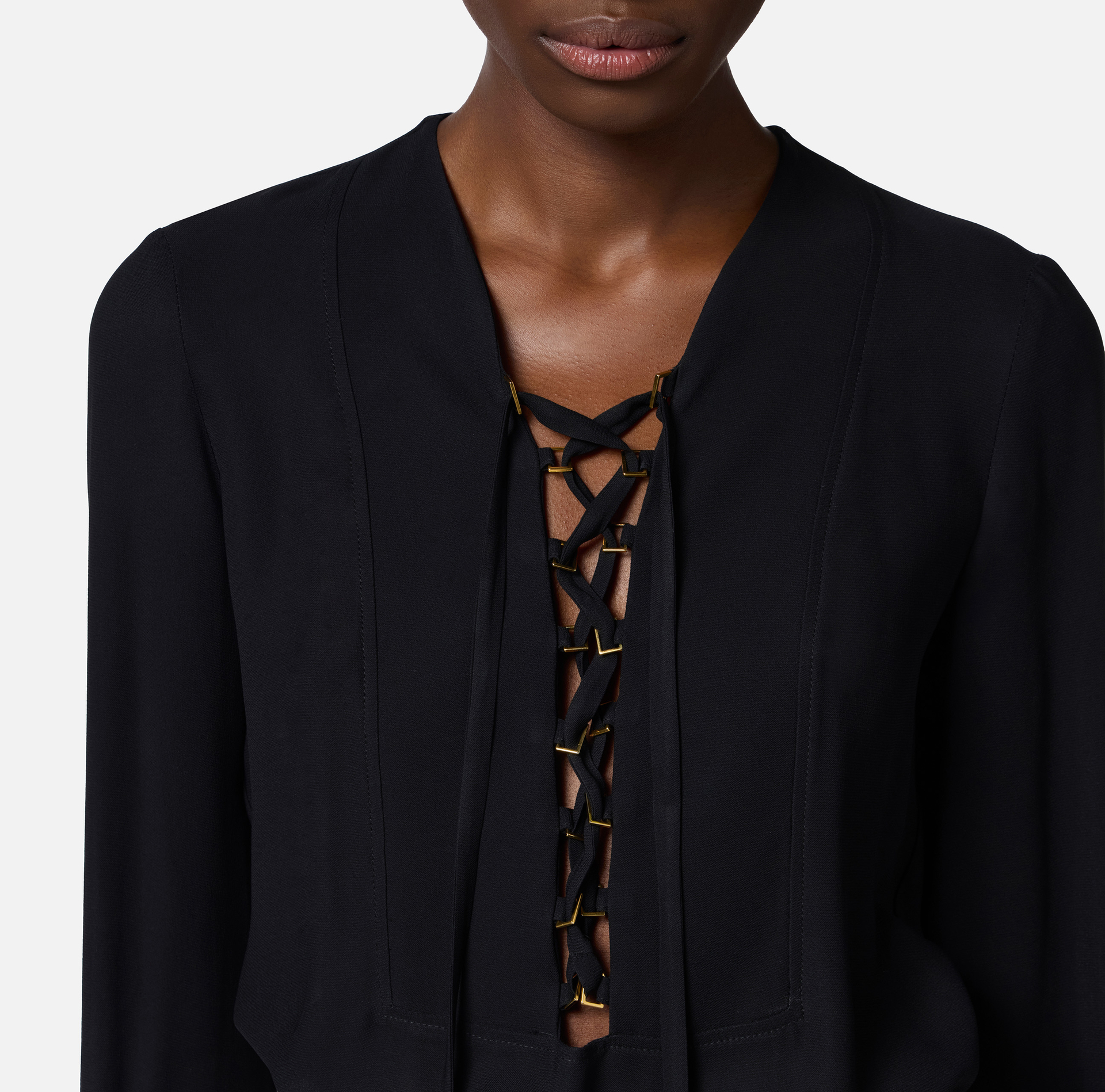 Blusa in georgette con lacci - Elisabetta Franchi