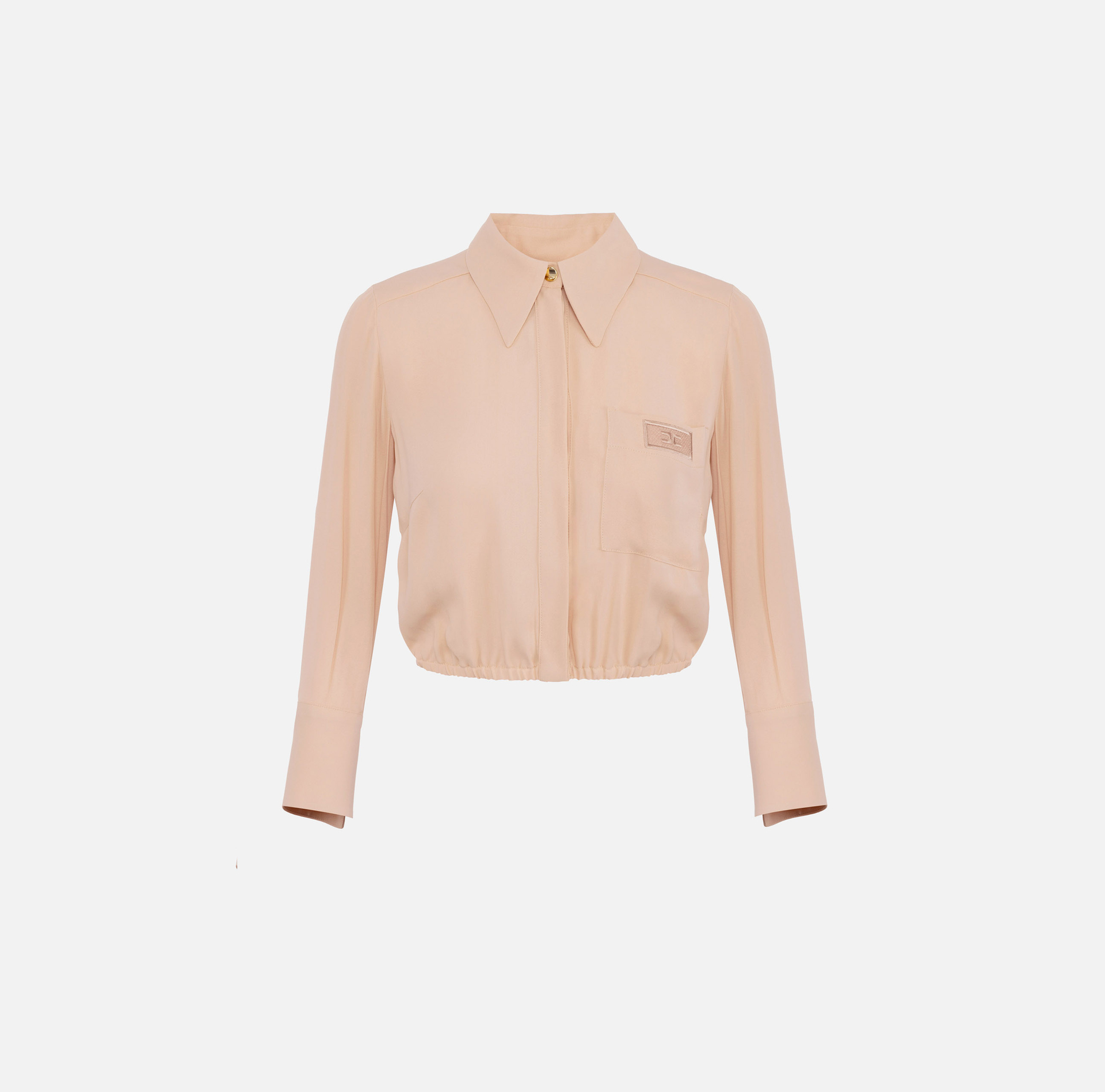 Camicia cropped in georgette con elastico - ABBIGLIAMENTO - Elisabetta Franchi