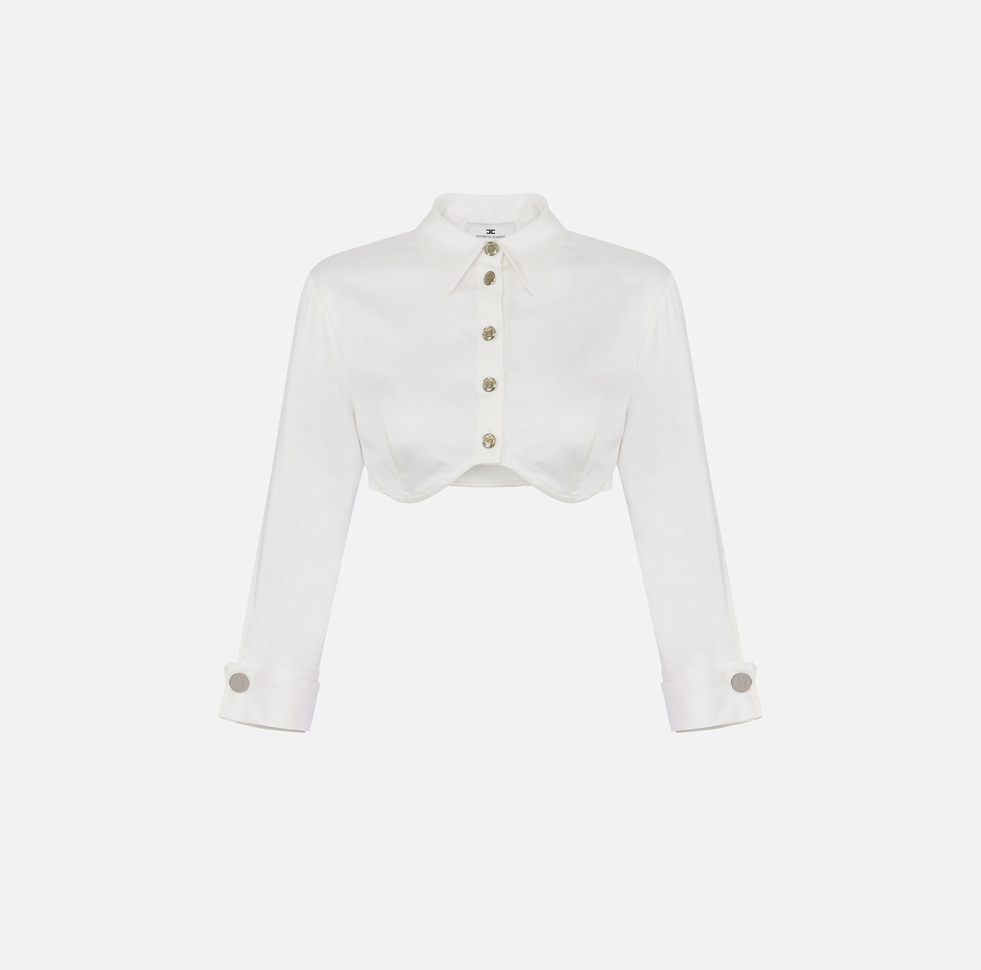 Chemise cropped en satin avec découpe bonnets - ABBIGLIAMENTO - Elisabetta Franchi