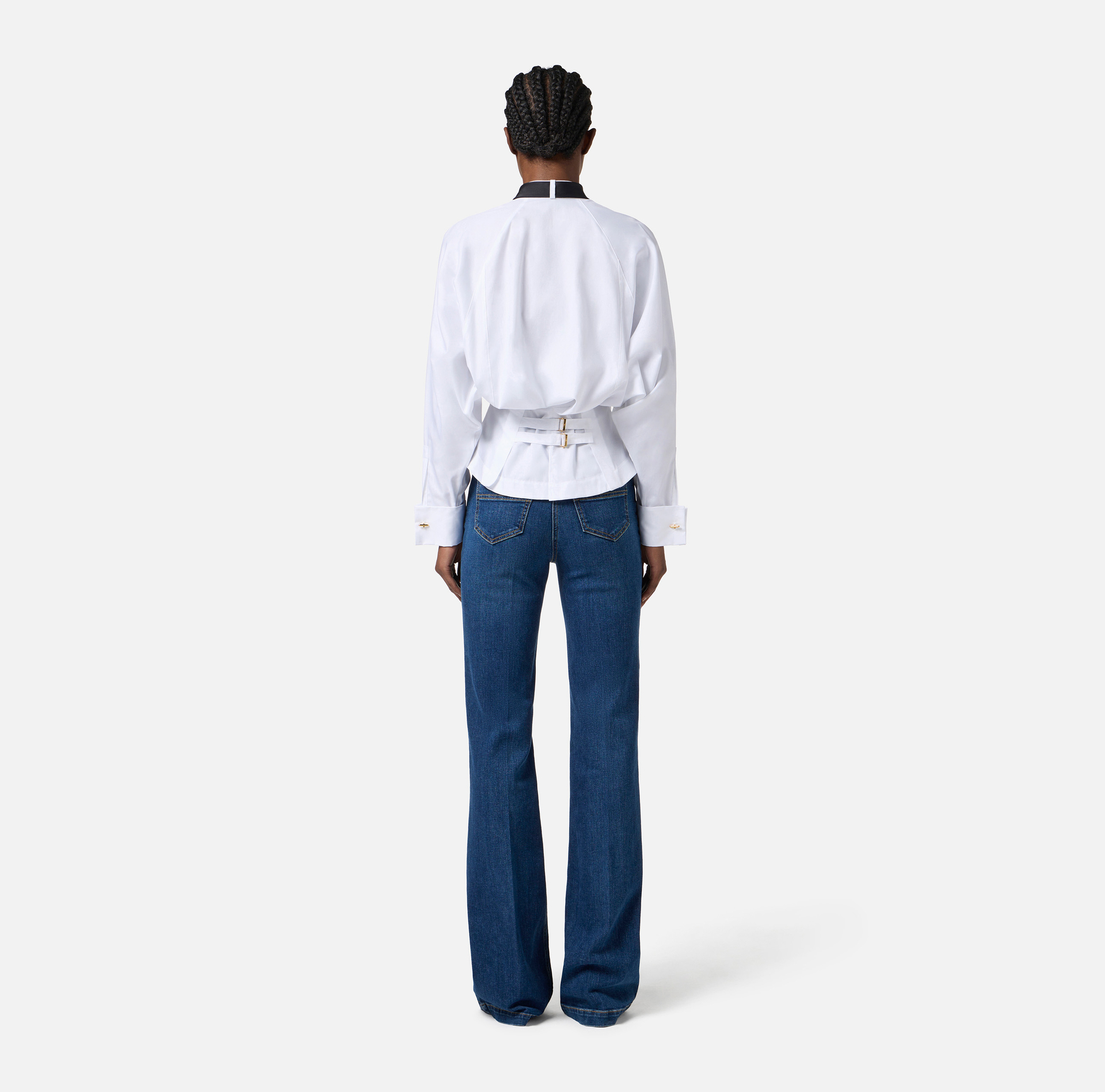 Camicia in popeline di cotone con cravatta - Elisabetta Franchi