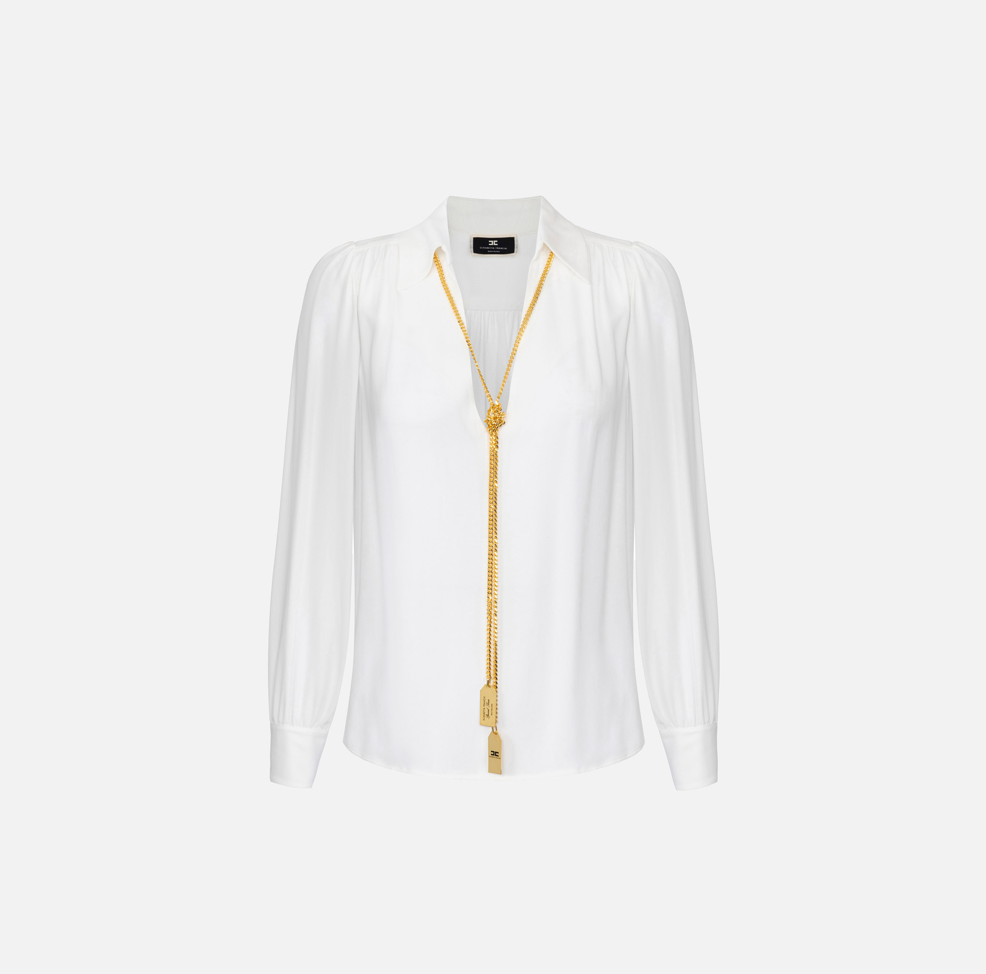 Blusa in georgette con charms collana - Elisabetta Franchi