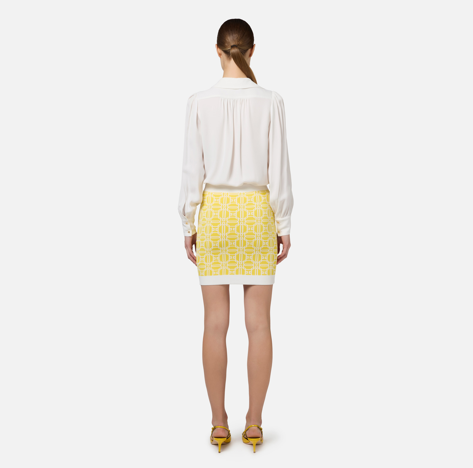 Blusa in georgette con charms collana - Elisabetta Franchi