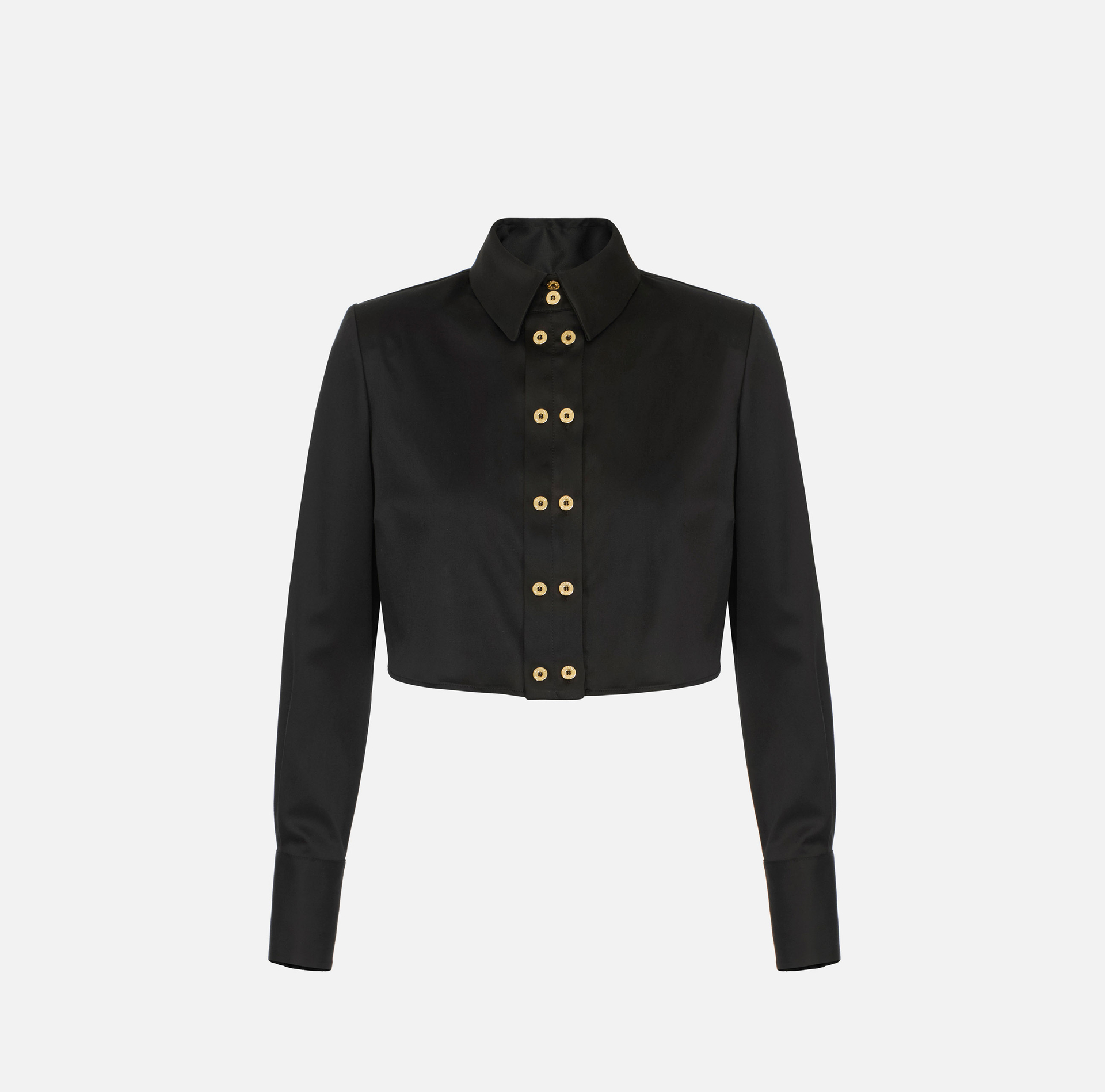 Camicia cropped in raso di cotone - Elisabetta Franchi