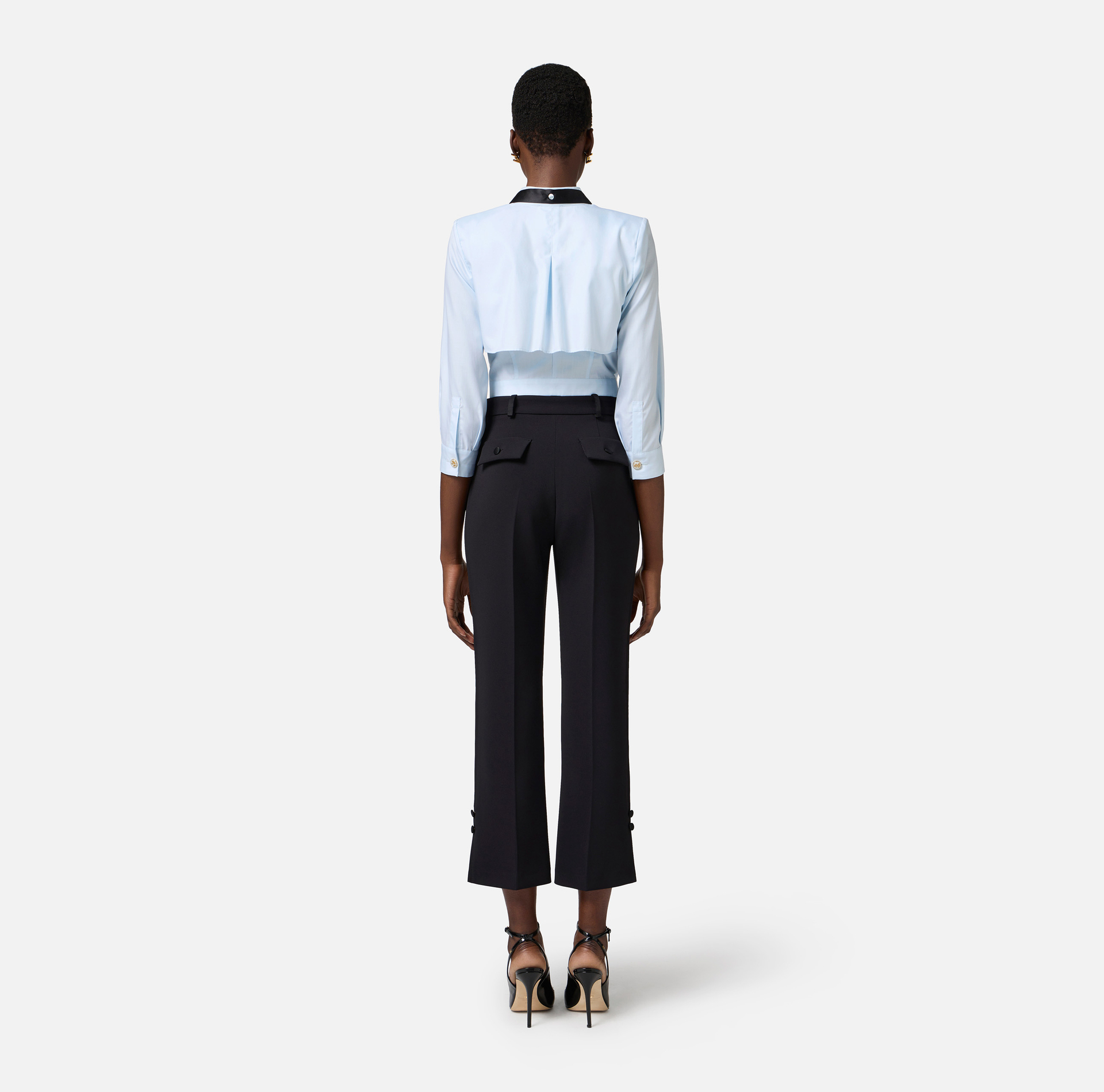 Poplin shirt with bow tie - Elisabetta Franchi