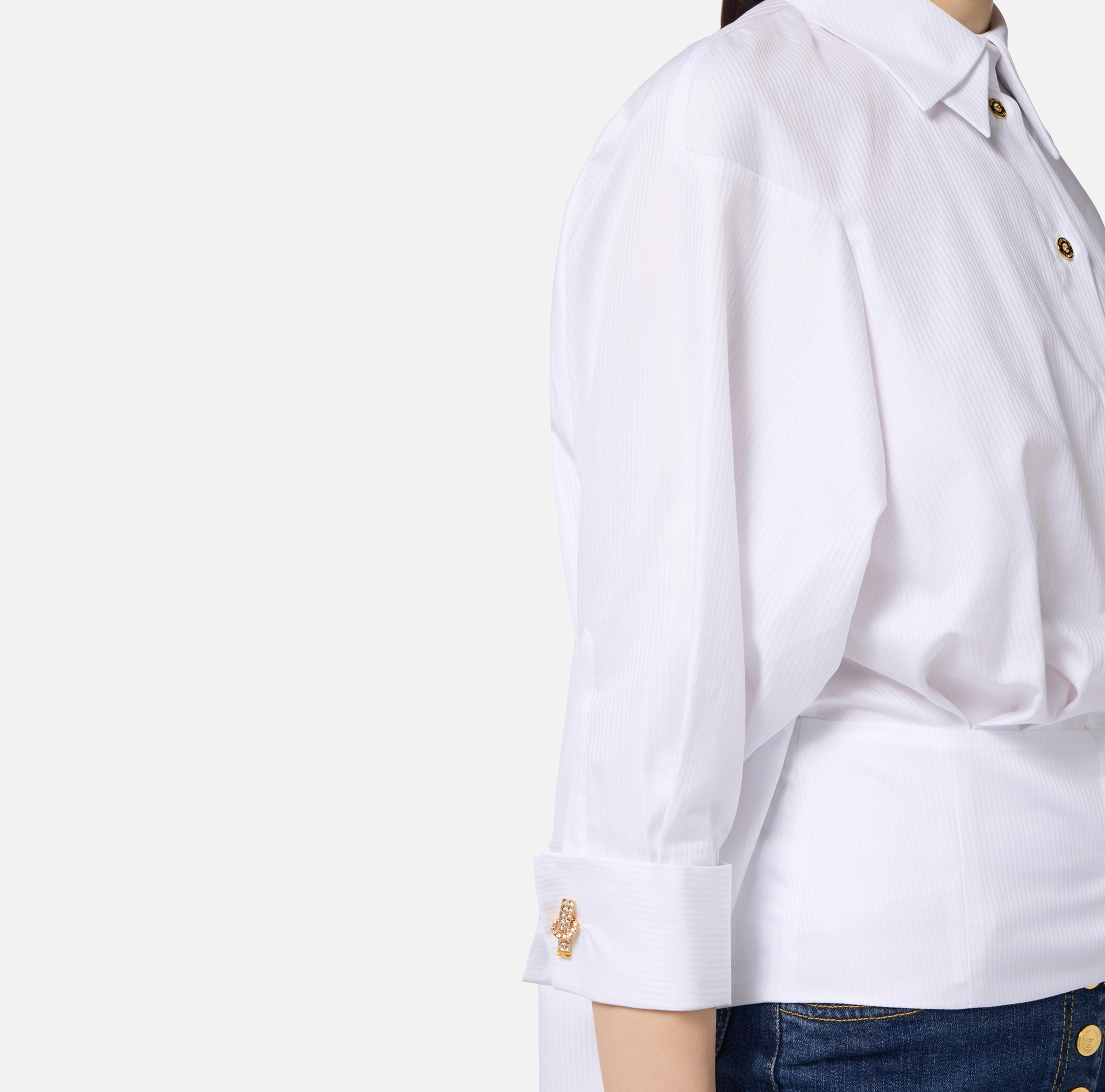 Camisa de popelina de algodón jacquard - Elisabetta Franchi