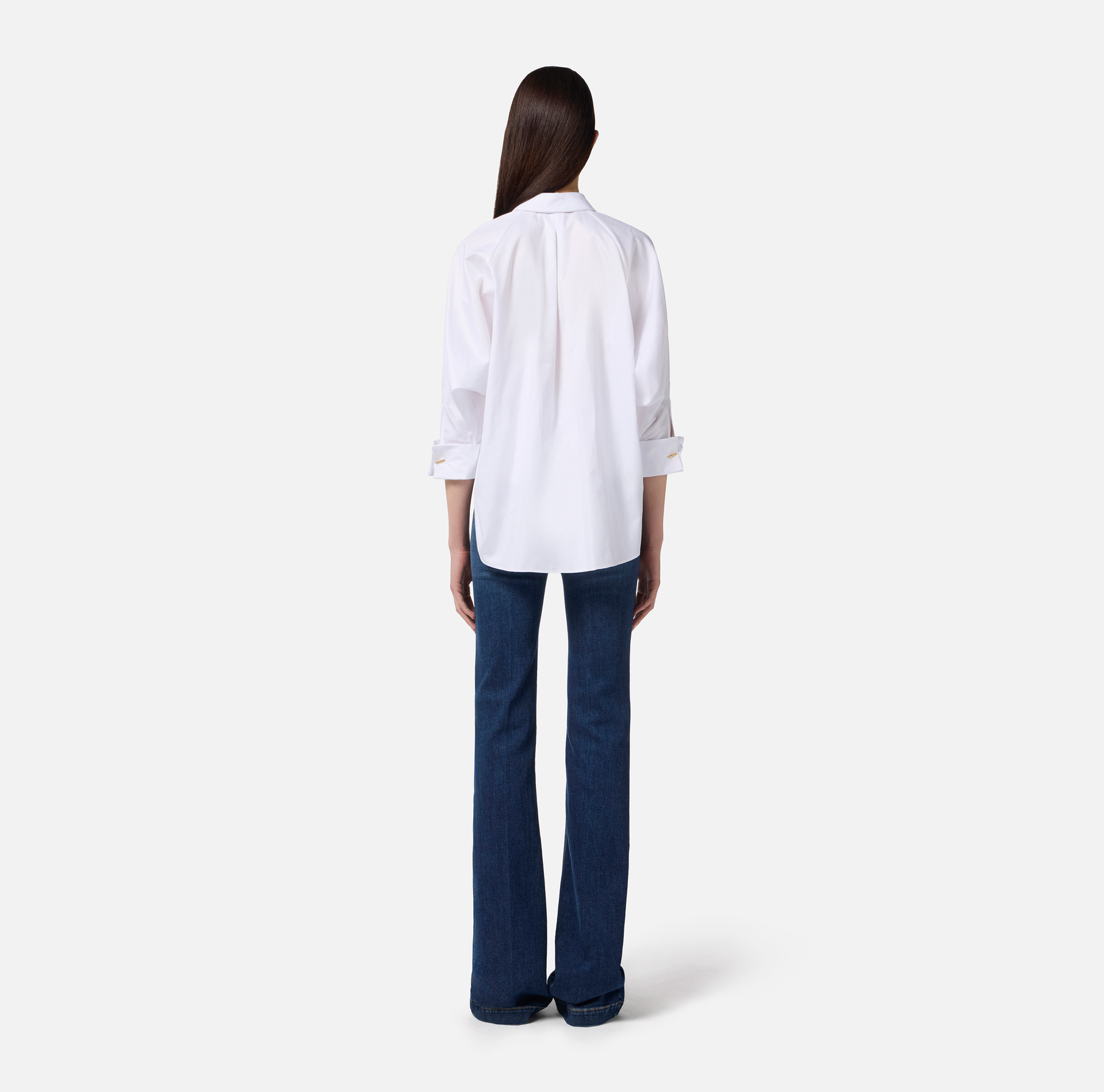 Camisa de popelina de algodón jacquard - Elisabetta Franchi
