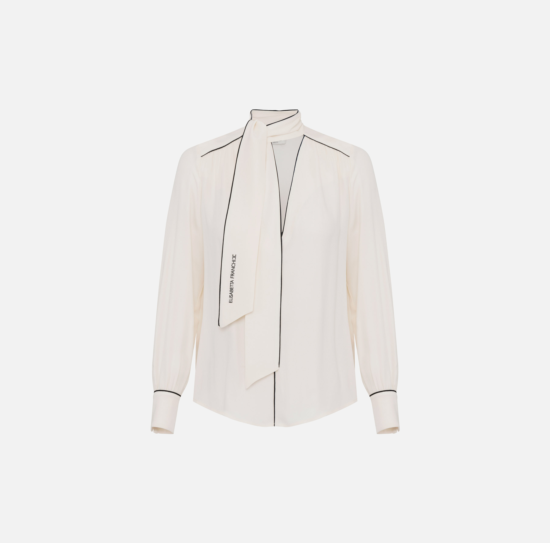 Camicia in georgette con sciarpa e piping - ABBIGLIAMENTO - Elisabetta Franchi