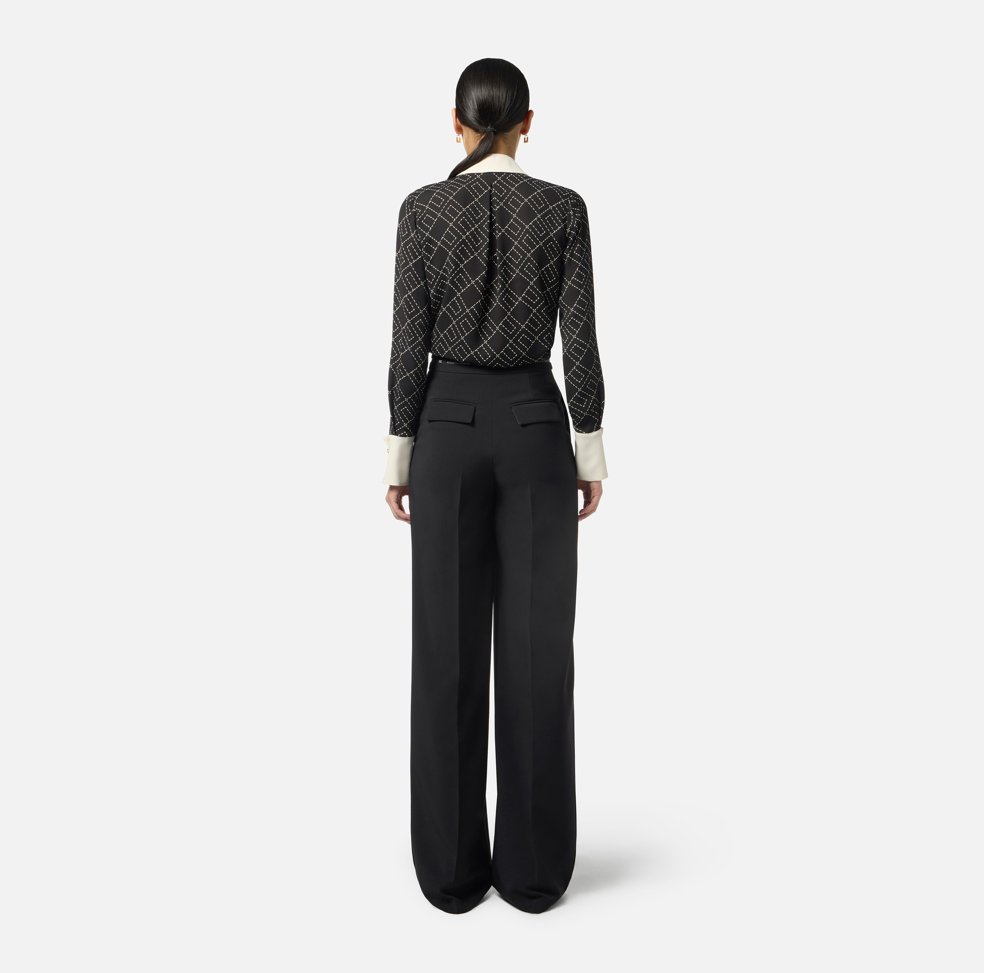 Camisa de georgette con estampado bicolor - Elisabetta Franchi