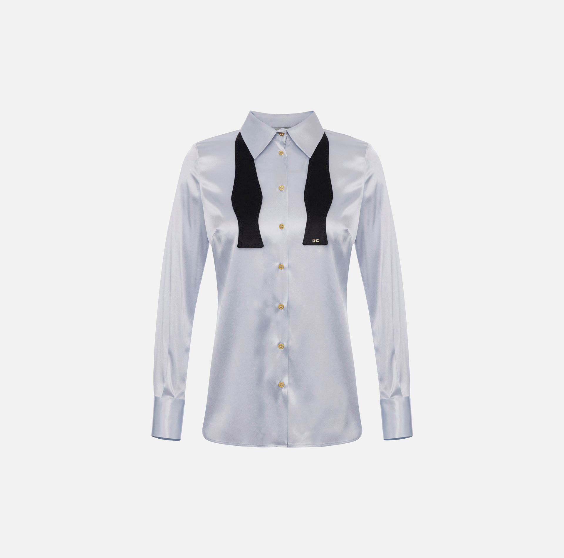 Camisa de raso de seda con pajarita - Elisabetta Franchi