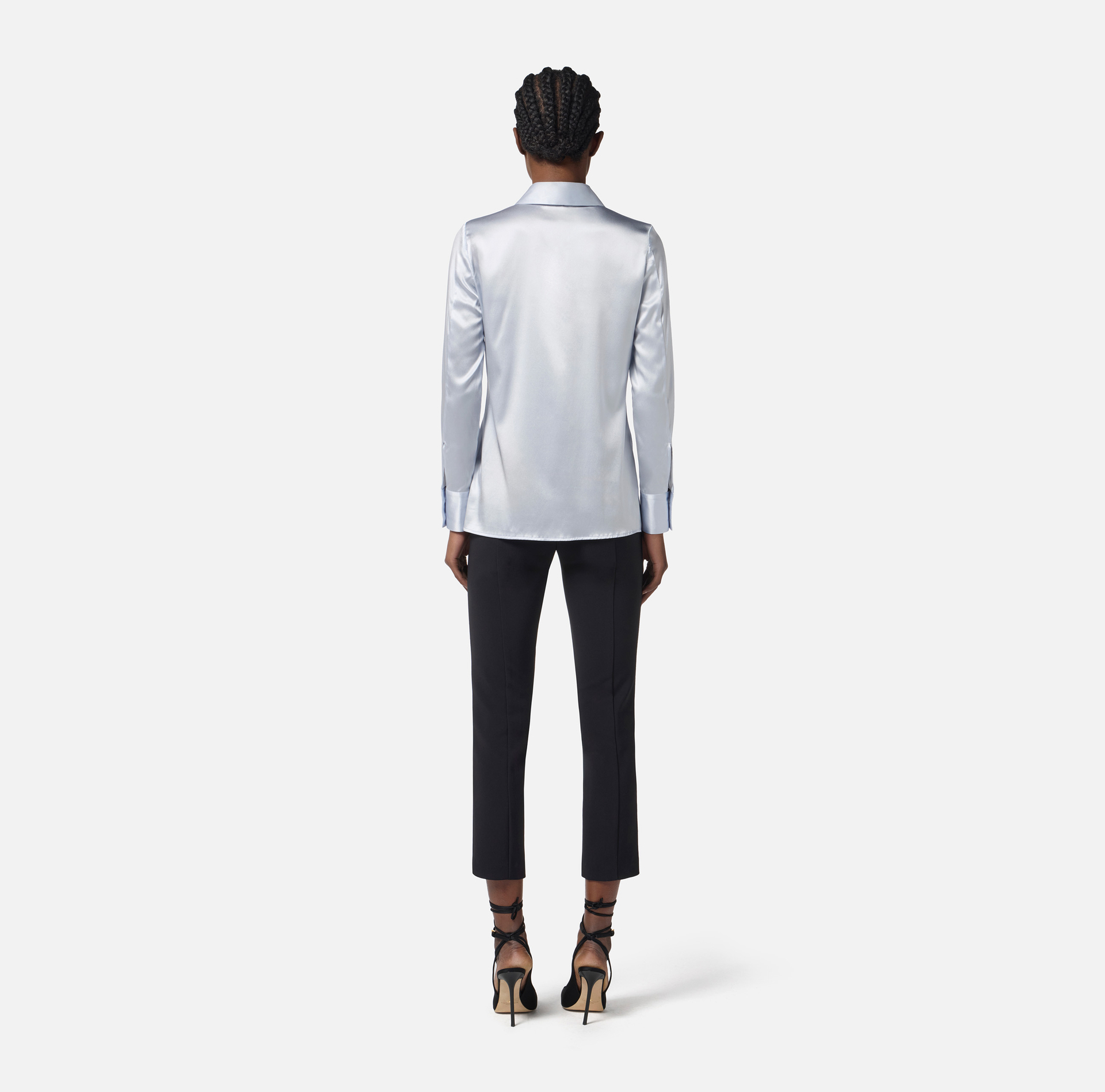 Camisa de raso de seda con pajarita - Elisabetta Franchi