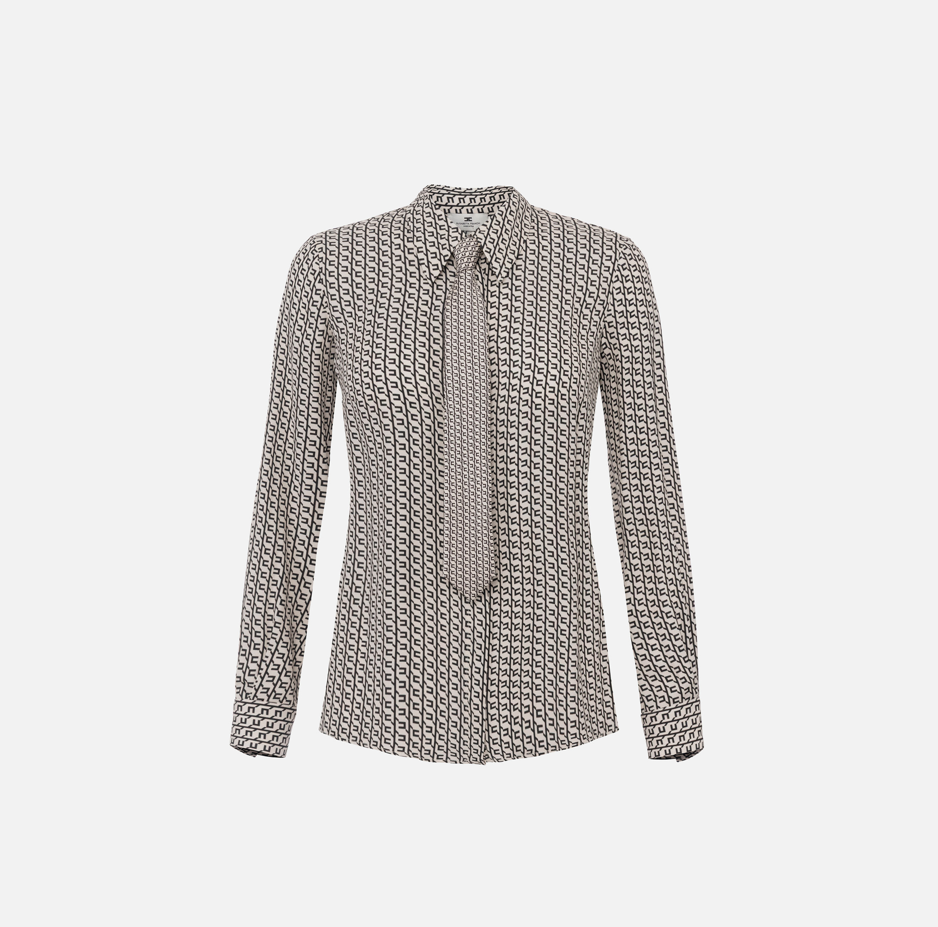 Shirt in printed georgette fabric with tie - Elisabetta Franchi
