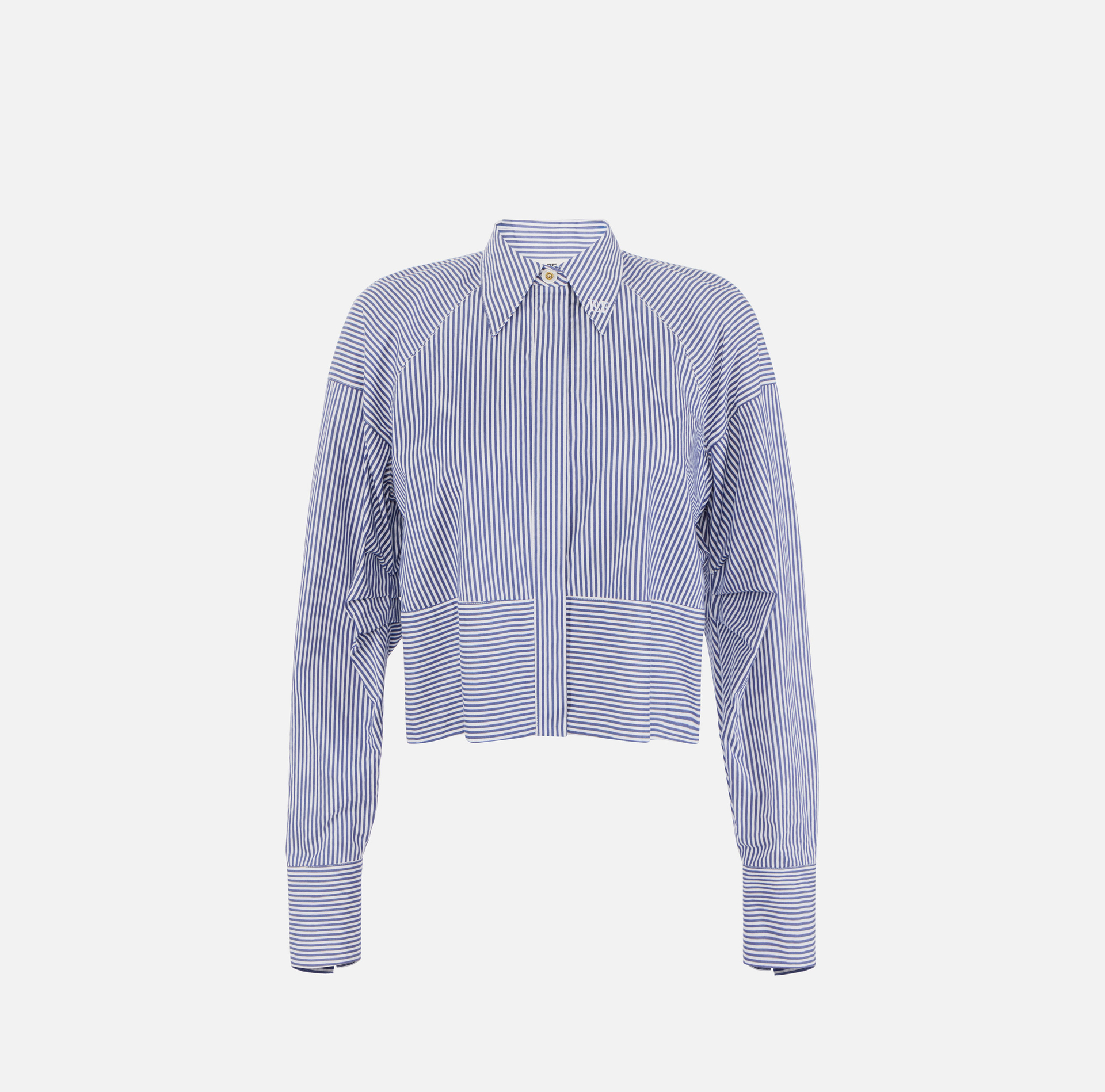 Striped poplin shirt with logo - Elisabetta Franchi