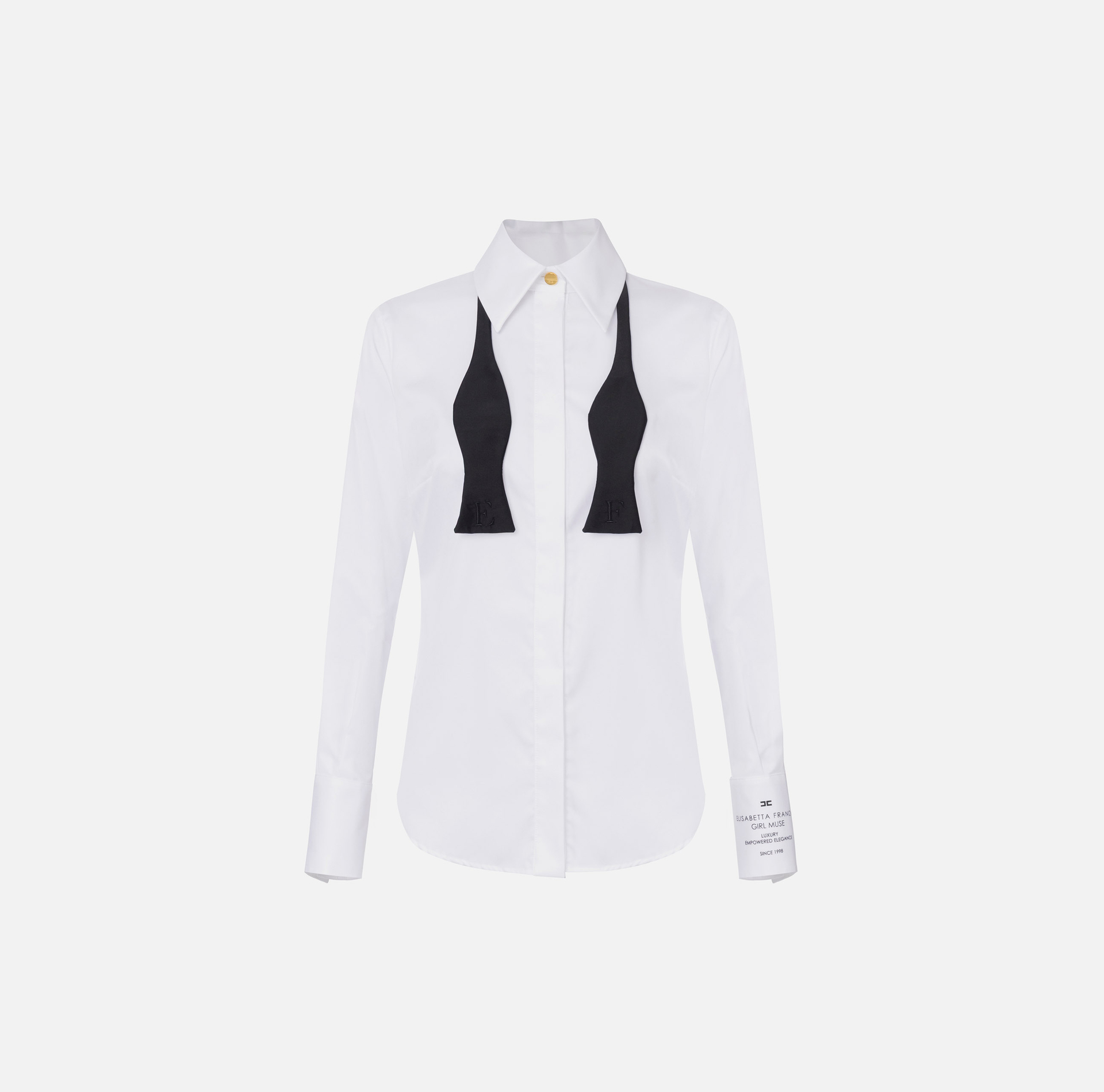 Camisa de popelina de algodón con logotipo - Elisabetta Franchi