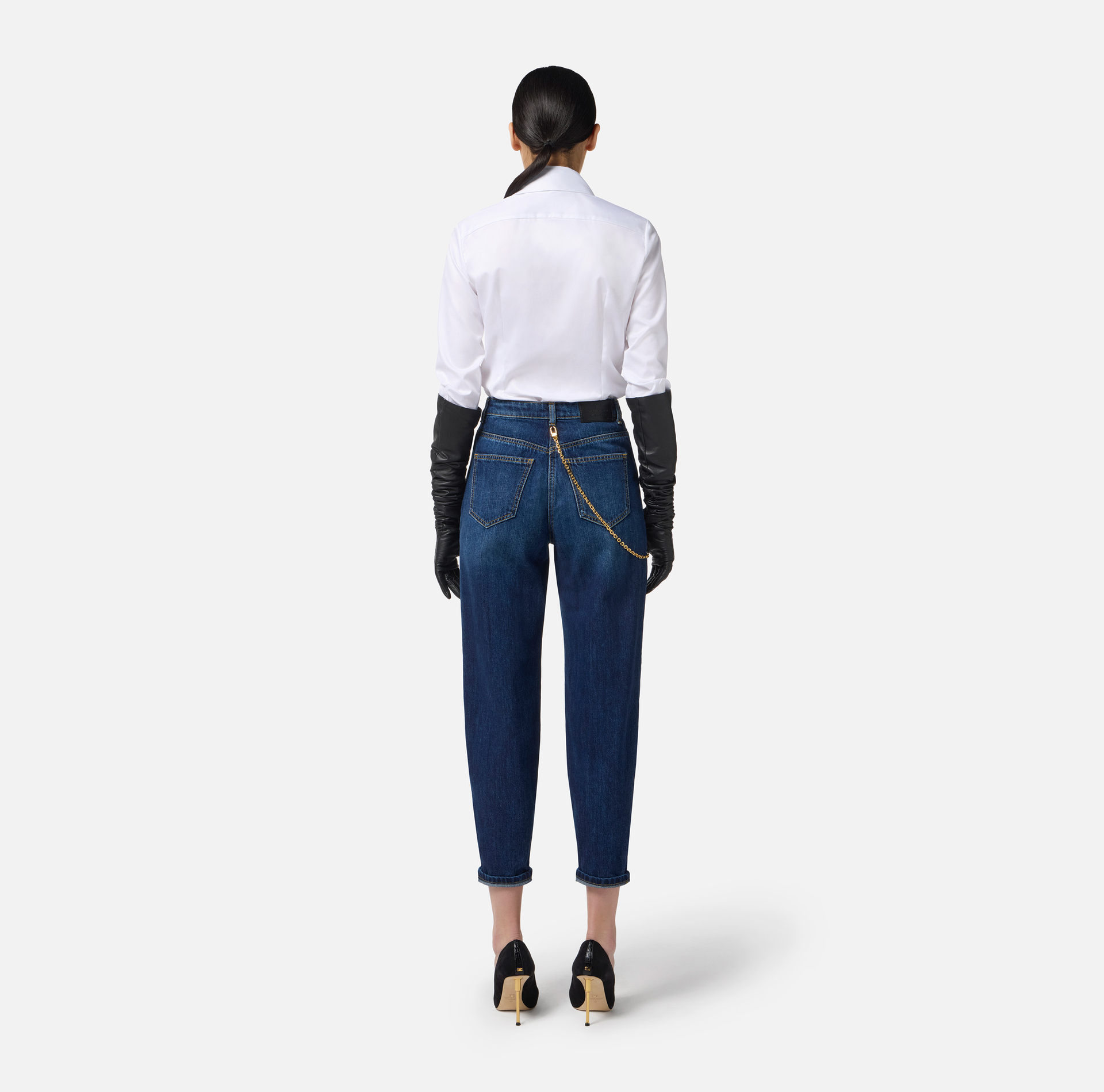 Camisa de popelina de algodón con logotipo - Elisabetta Franchi