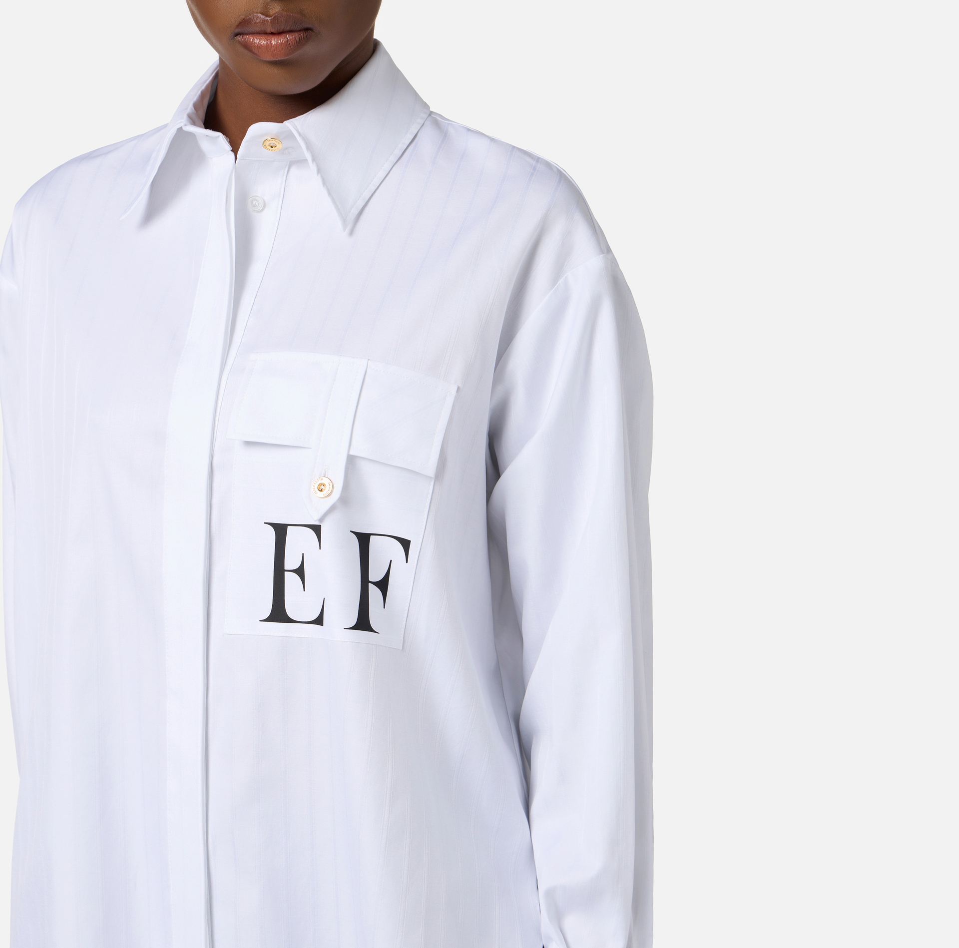 Chemise en popeline de coton à rayures - Elisabetta Franchi