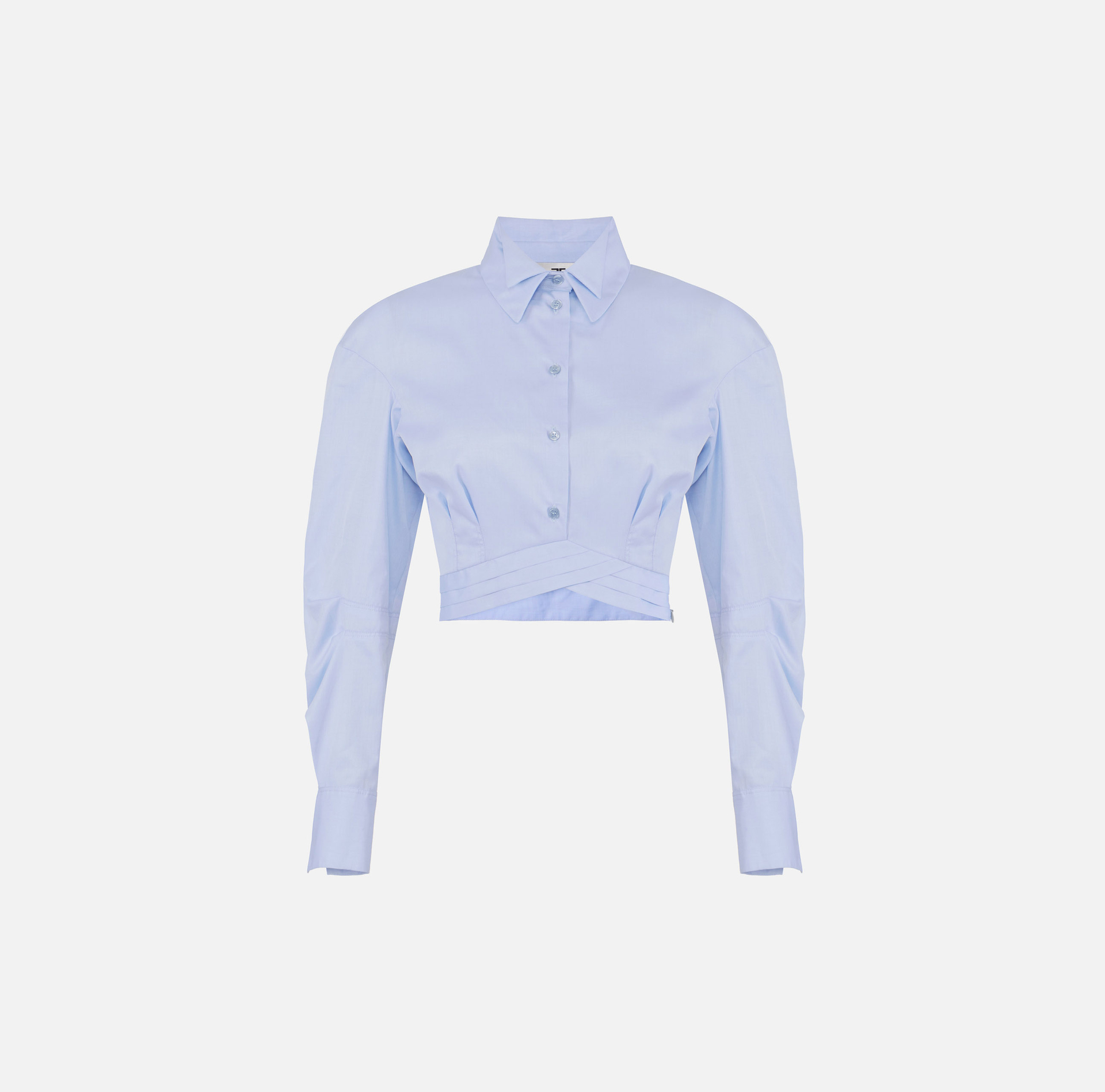 Cotton poplin shirt with waistband - Elisabetta Franchi