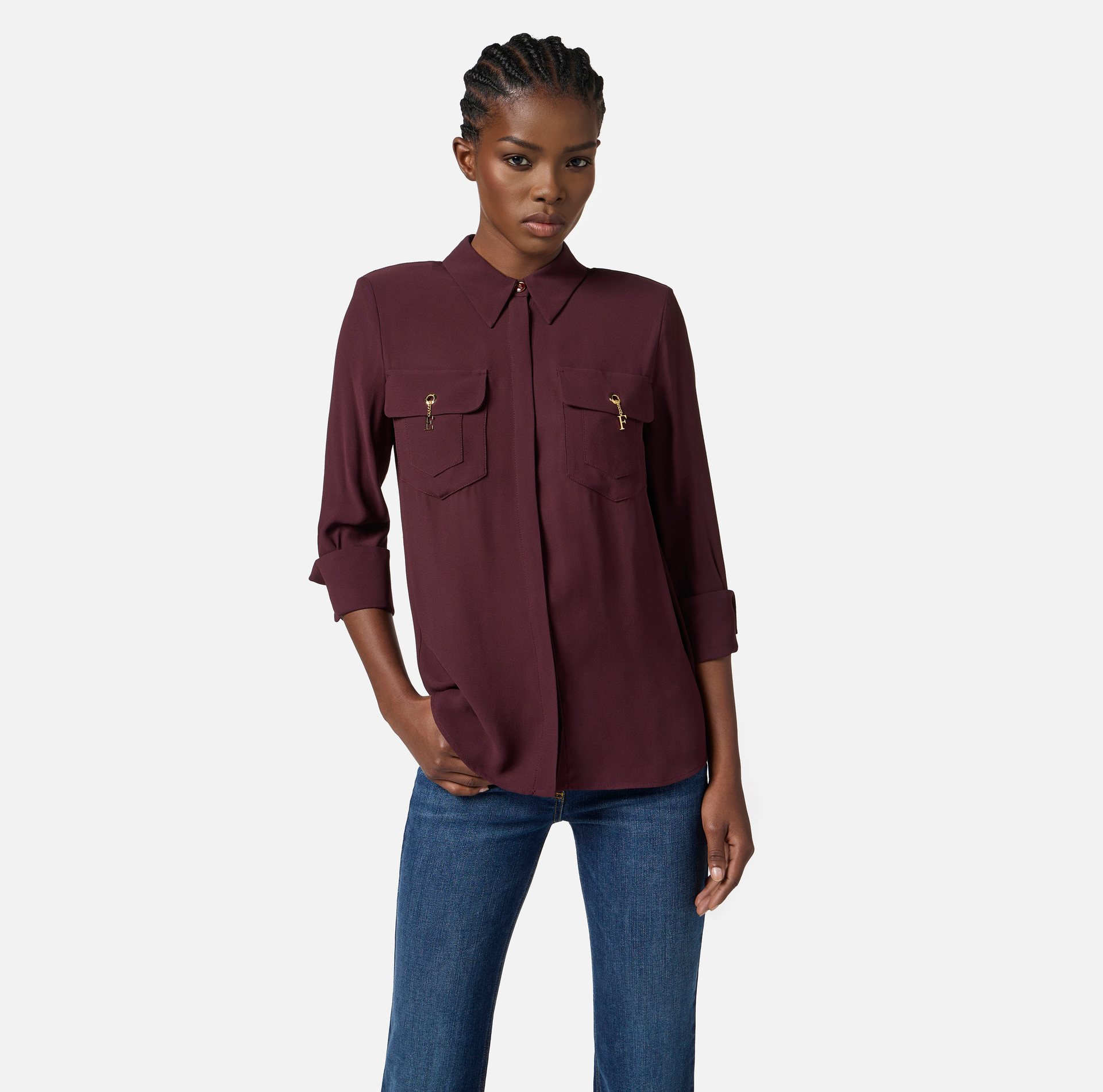 Blouse in viscose Georgette fabric - Elisabetta Franchi