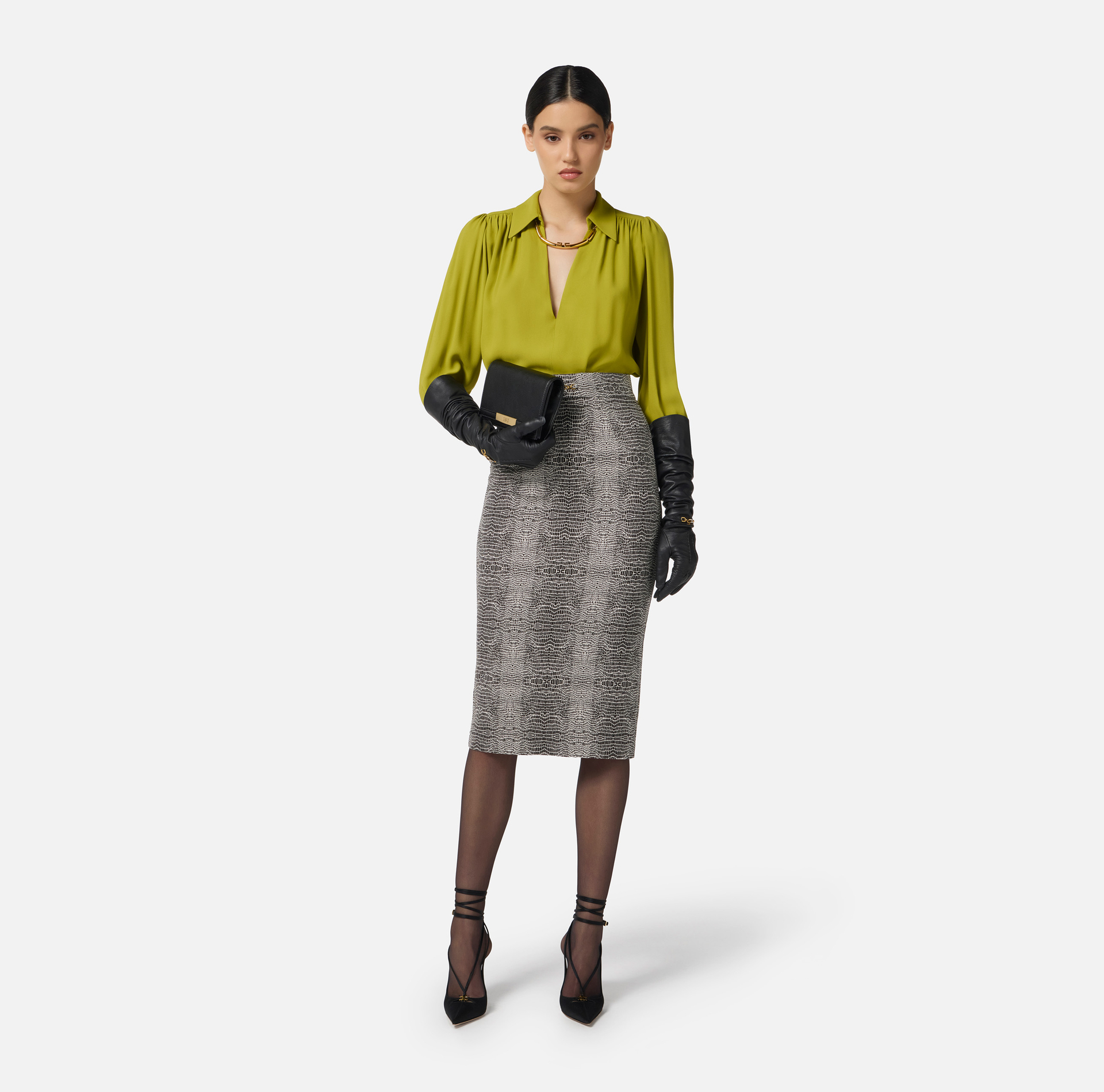 Chemise en georgette avec détail bijou - Elisabetta Franchi