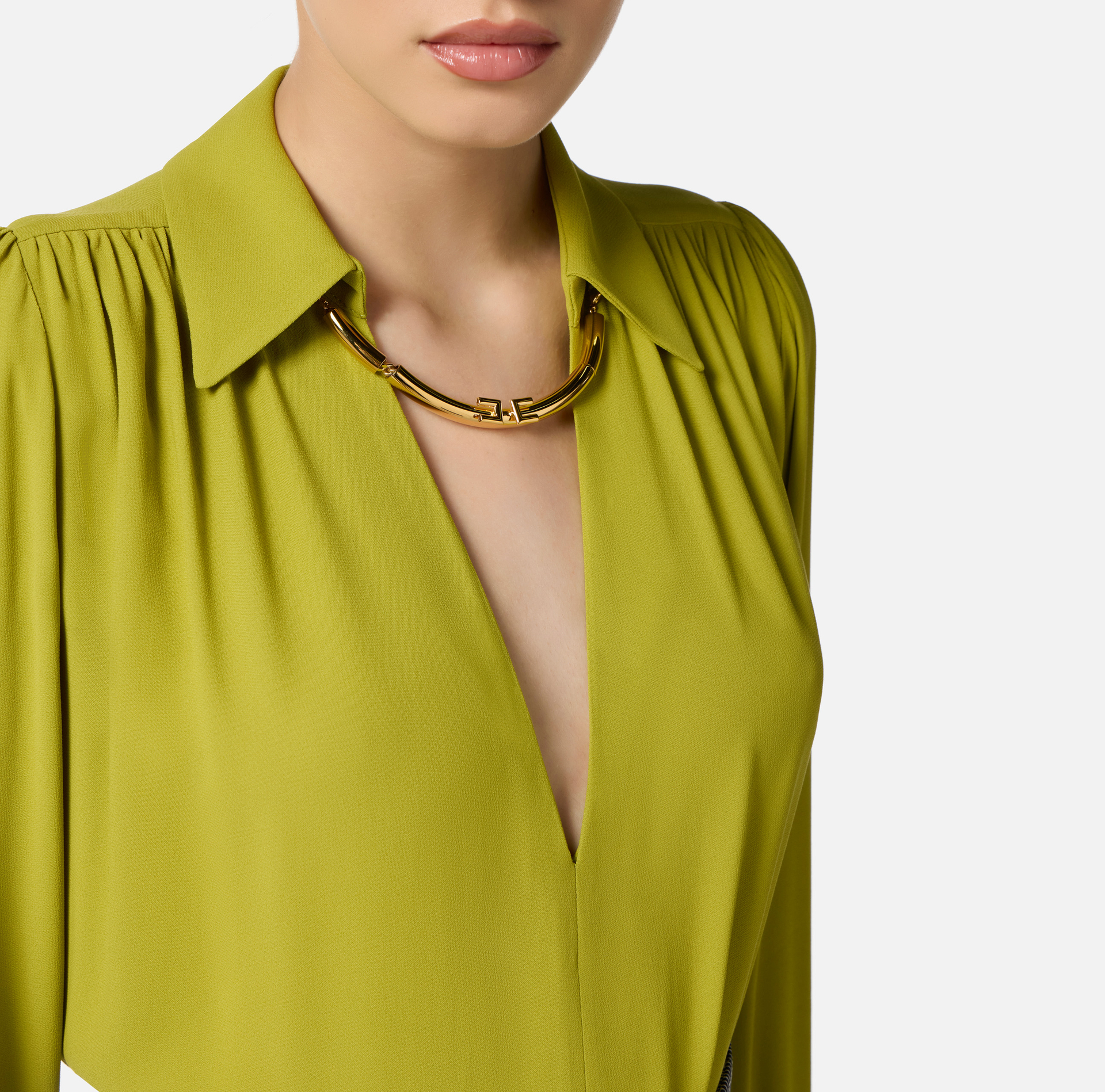Chemise en georgette avec détail bijou - Elisabetta Franchi