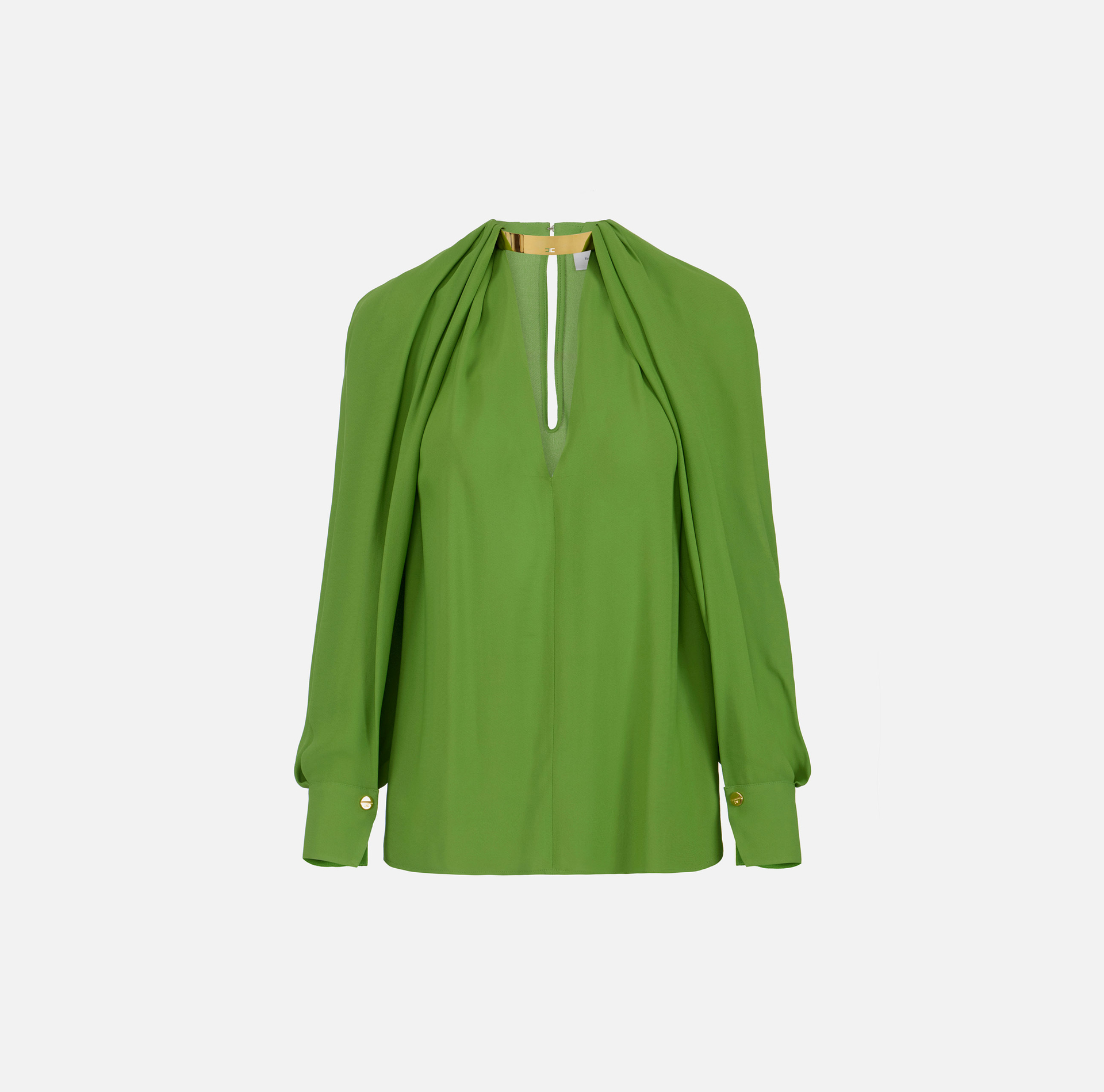 Blouse in viscose georgette fabric with jewel detail - Elisabetta Franchi