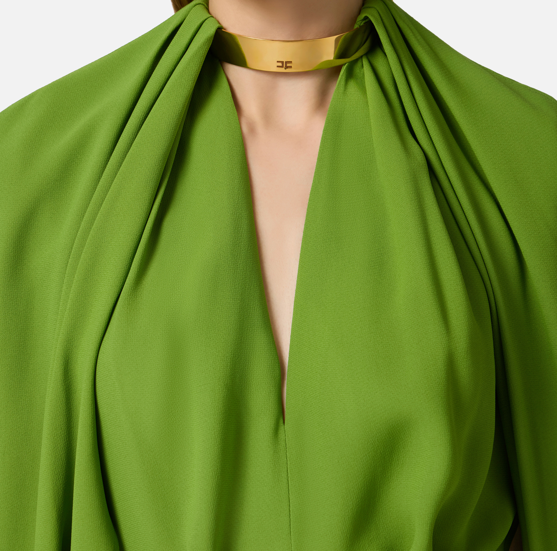 Blouse in viscose georgette fabric with jewel detail - Elisabetta Franchi