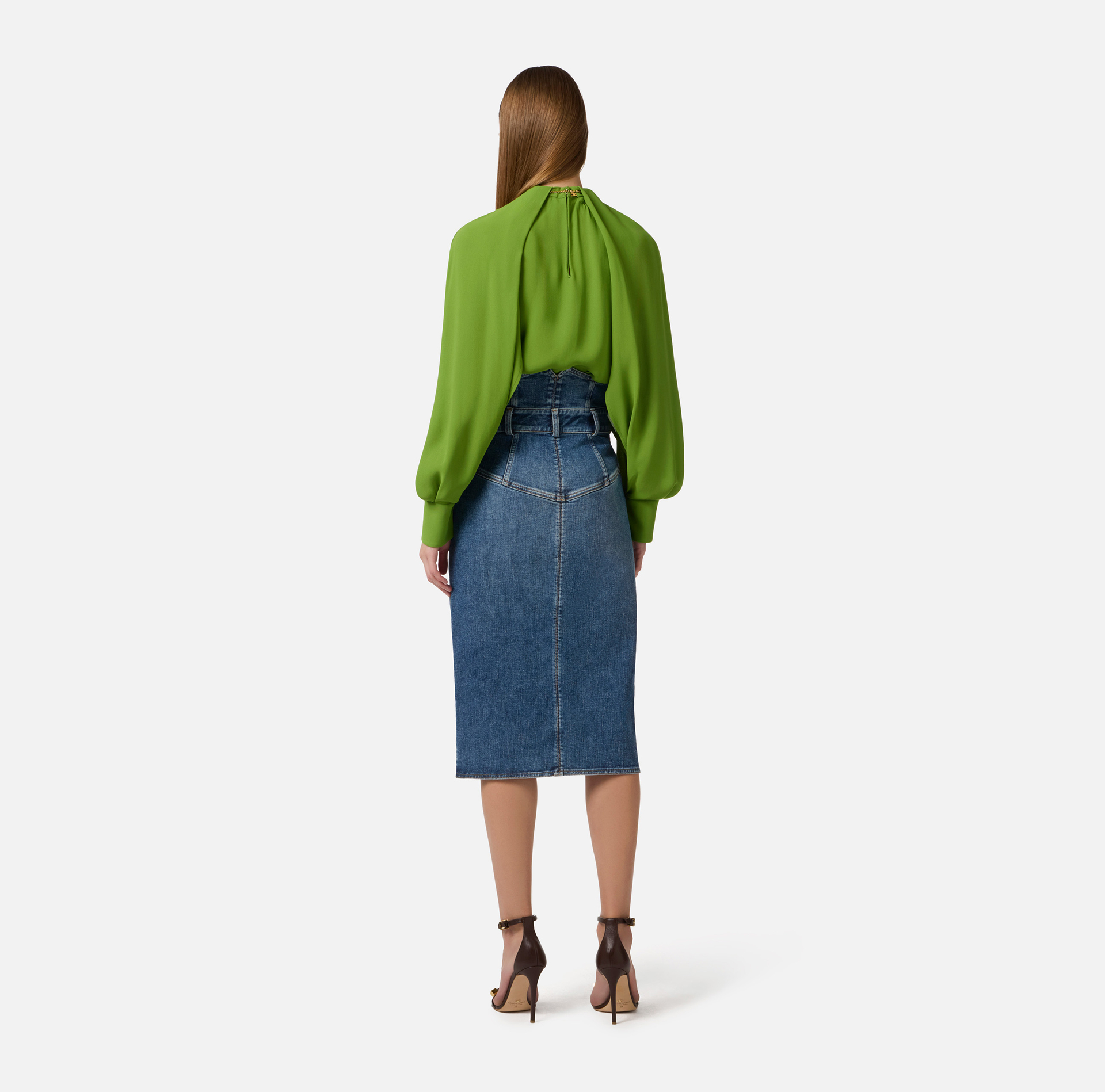 Blouse in viscose georgette fabric with jewel detail - Elisabetta Franchi