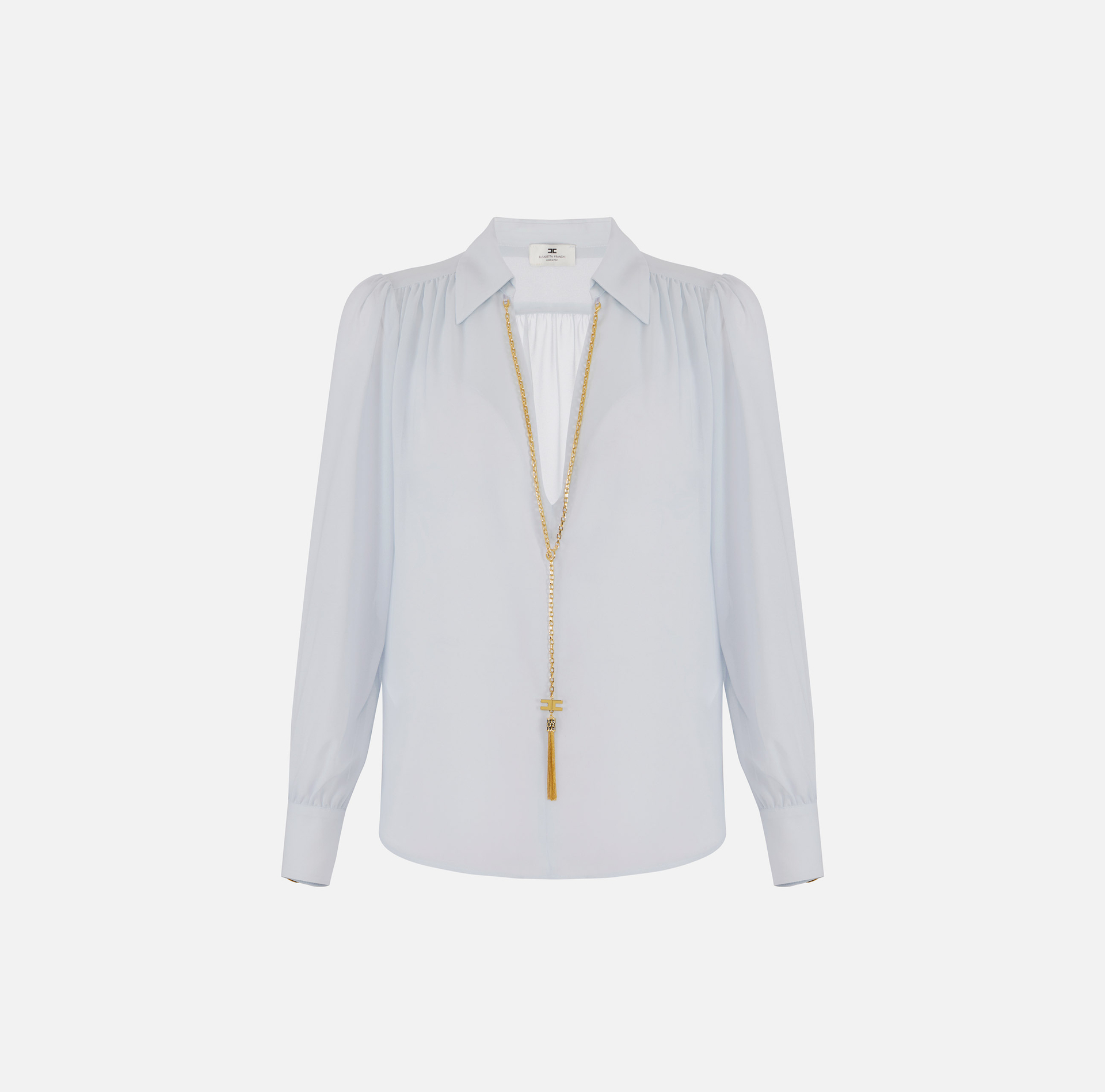 Camisa de georgette con collar - Elisabetta Franchi
