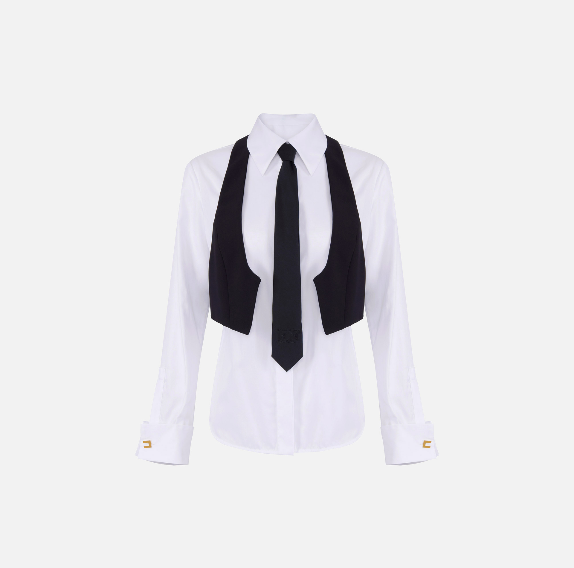 Chemise en coton avec cravate et gilet - Elisabetta Franchi
