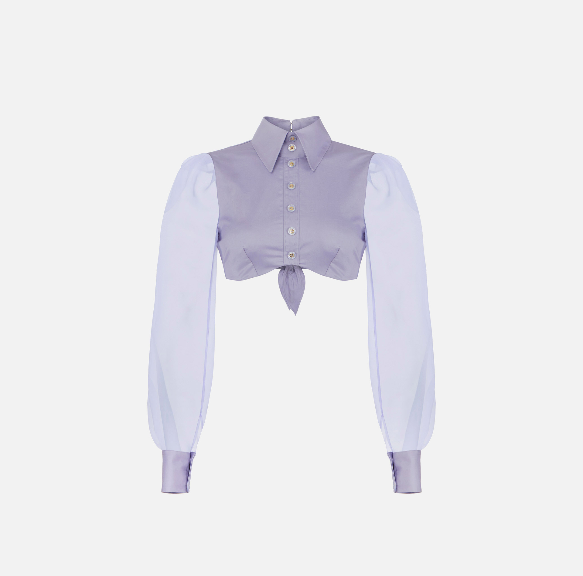 Koszula z bawełny ze stretchem i organzy - Elisabetta Franchi