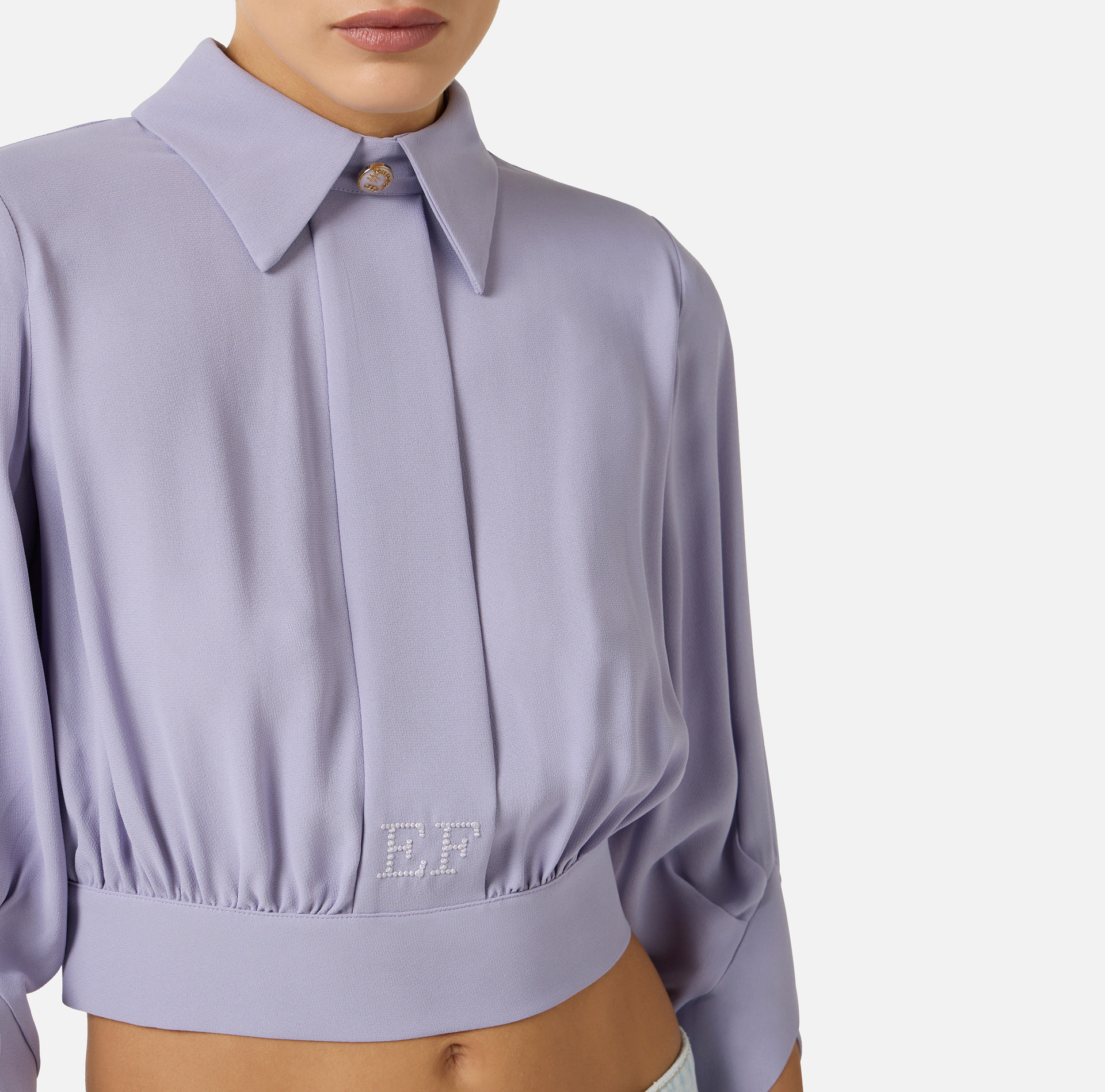 Camisa de georgette con fajín - Elisabetta Franchi