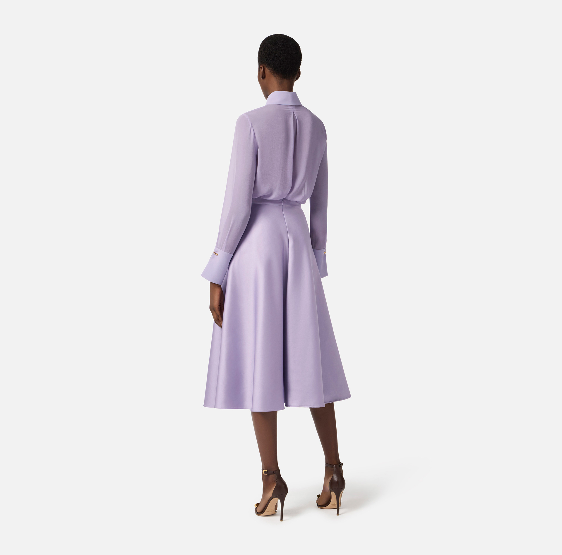 Koszula z żorżety i krepy z szarfą - Elisabetta Franchi