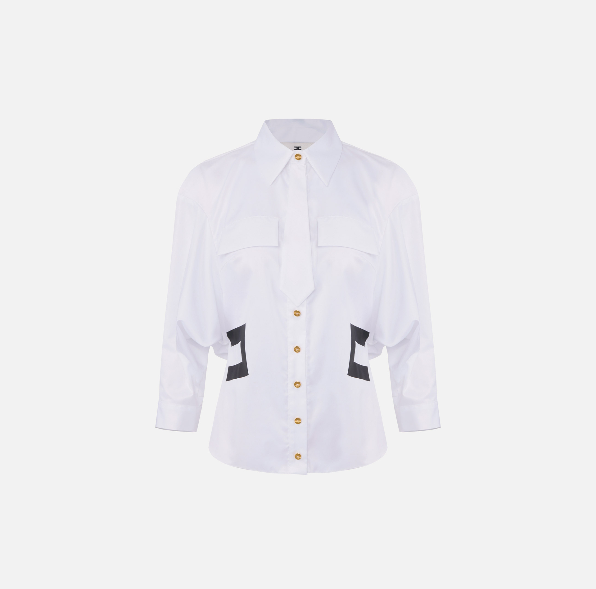 Cotton shirt with small tie - Elisabetta Franchi