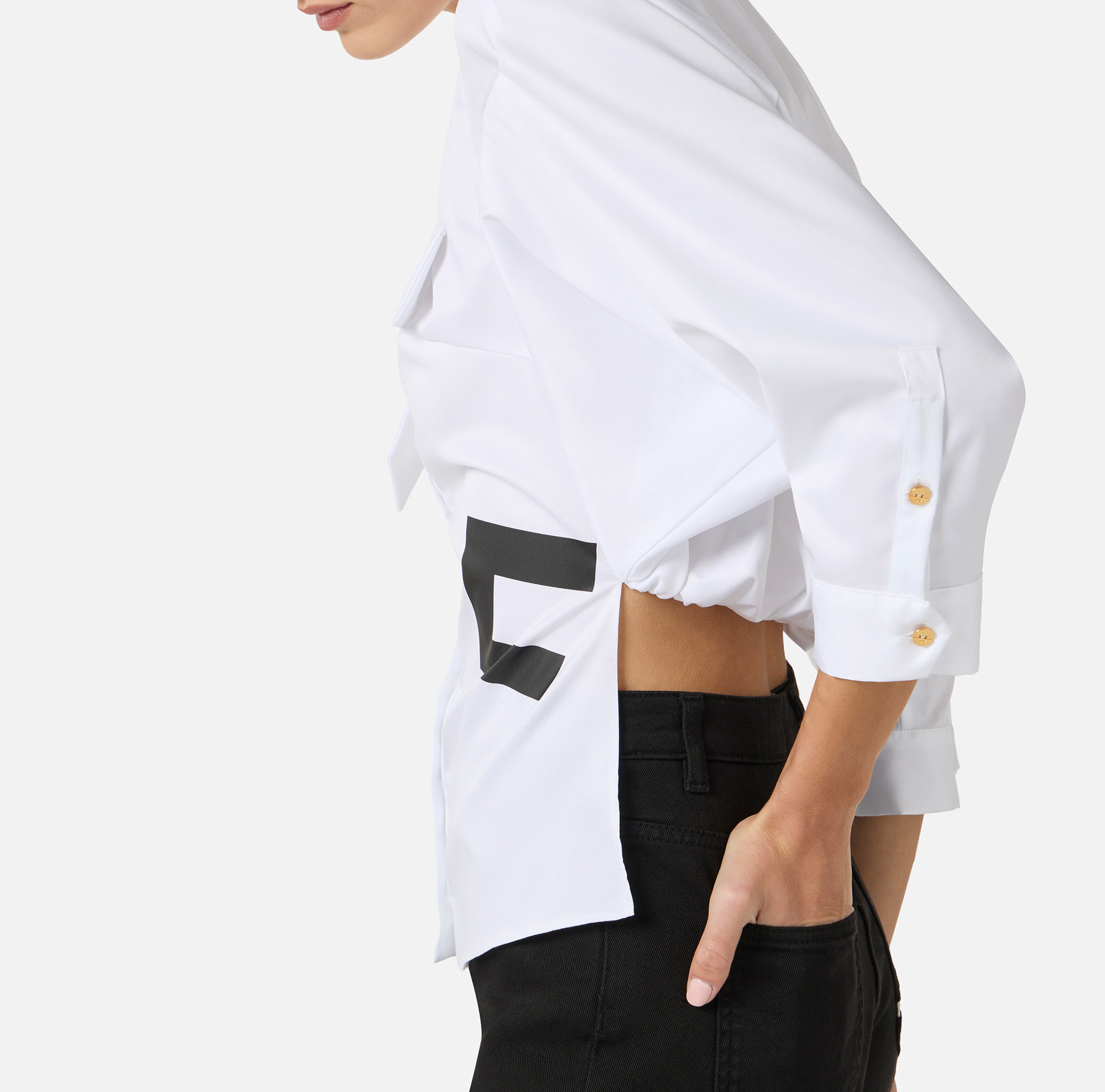 Cotton shirt with small tie - Elisabetta Franchi