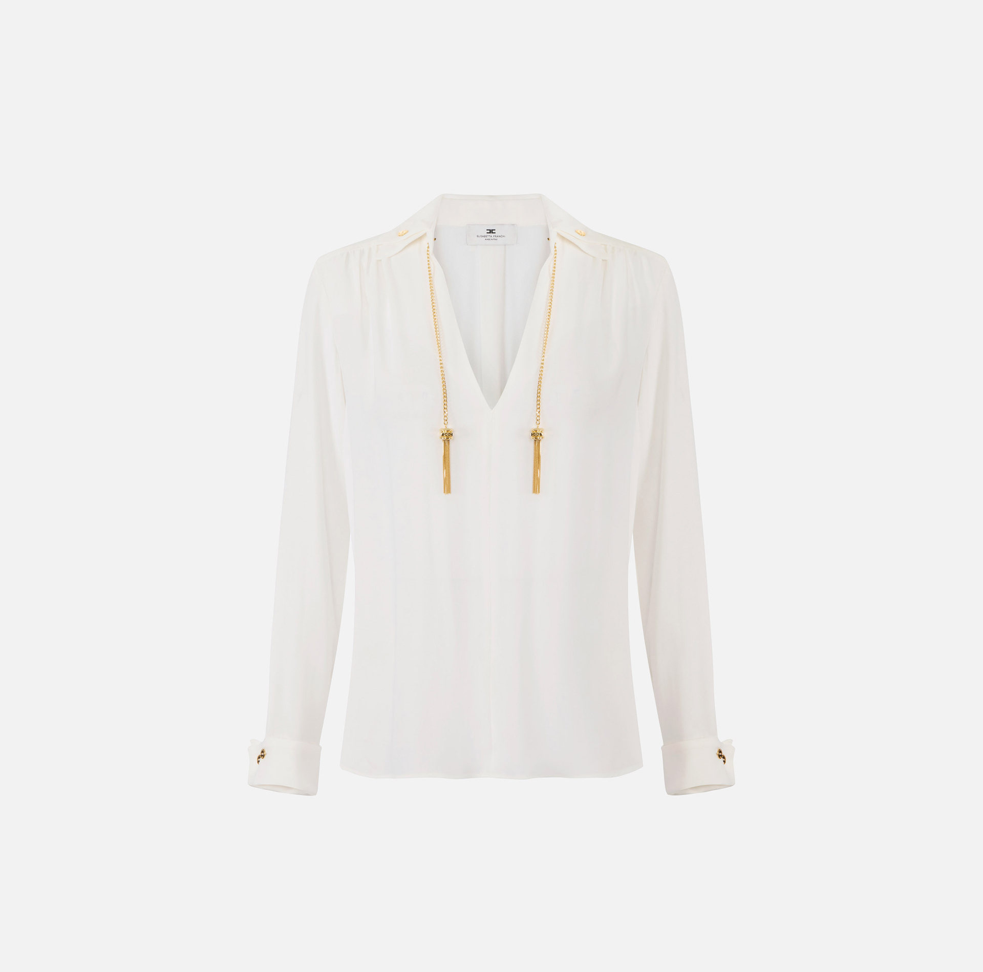 Camicia in georgette con dettagli gioiello