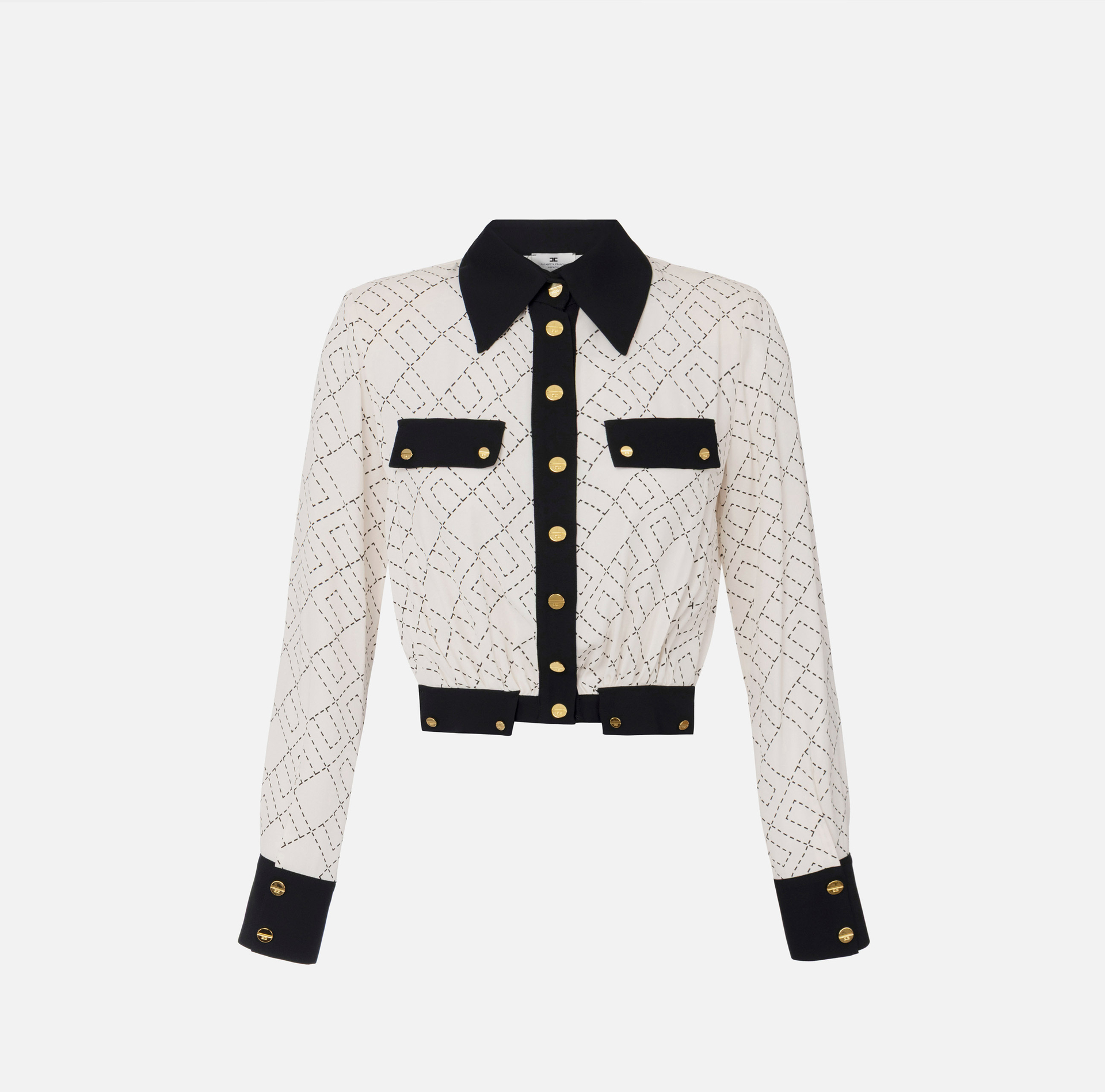 Camisa bicolor de georgette - ABBIGLIAMENTO - Elisabetta Franchi