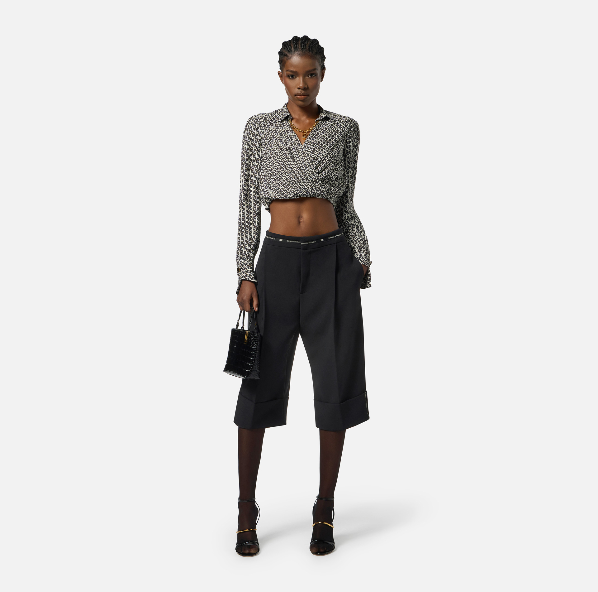Georgette shirt with geometric print - Elisabetta Franchi