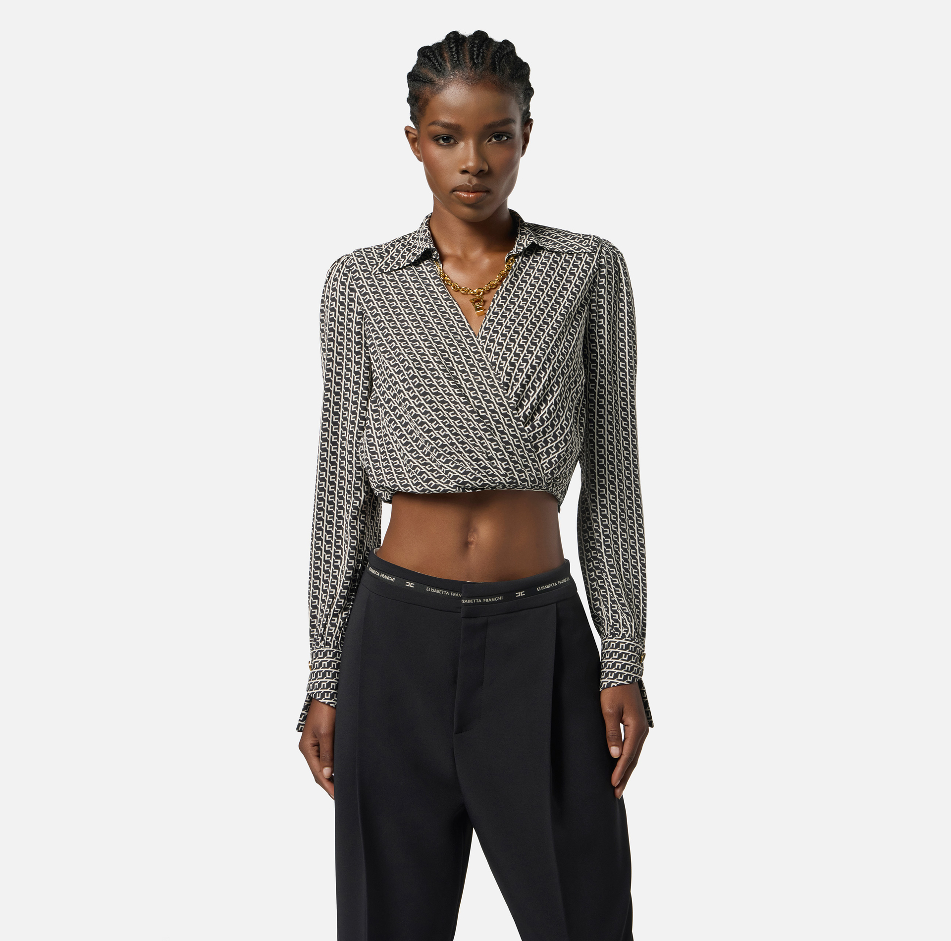 Georgette shirt with geometric print - Elisabetta Franchi
