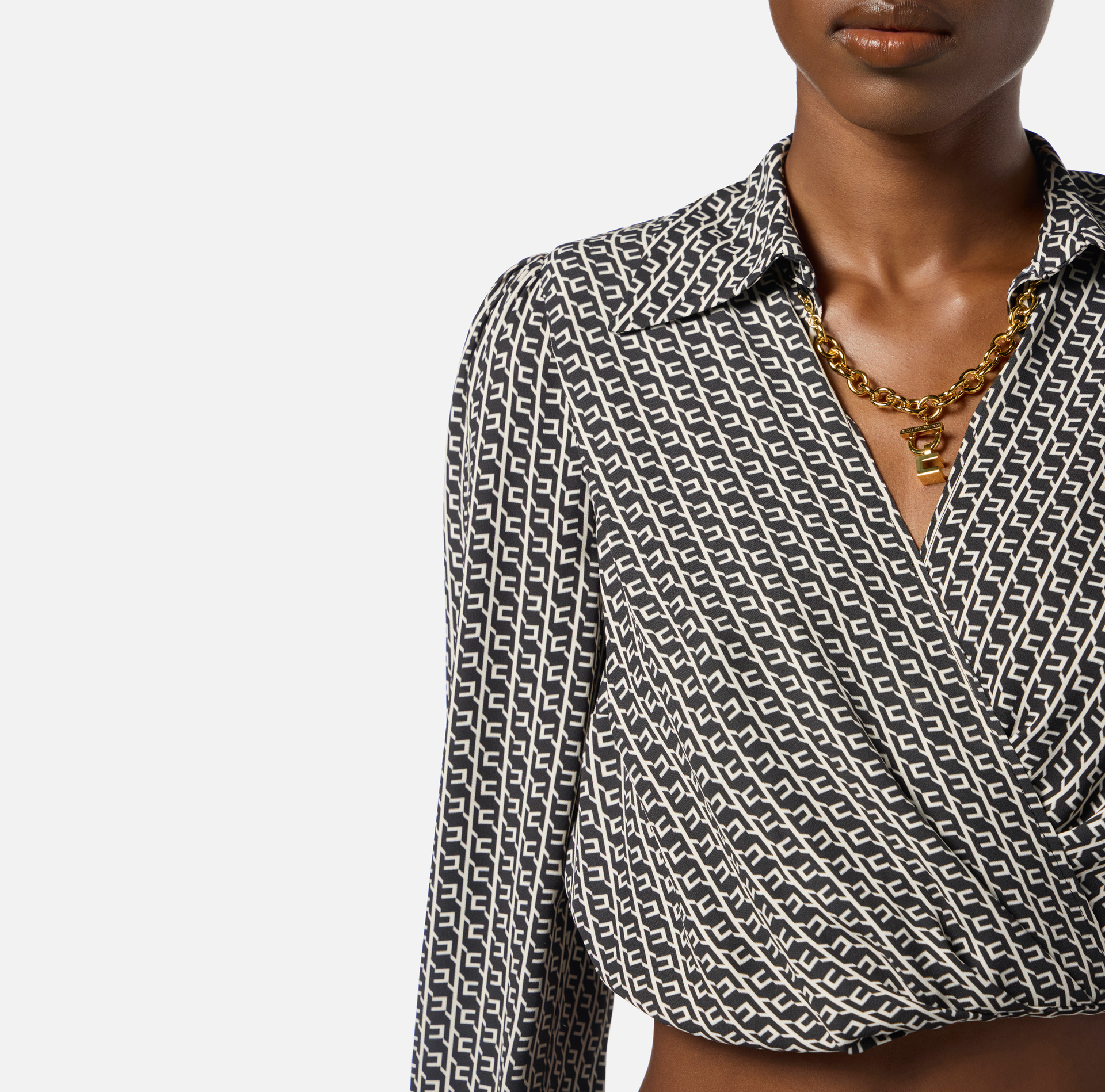 Georgette shirt with geometric print - Elisabetta Franchi
