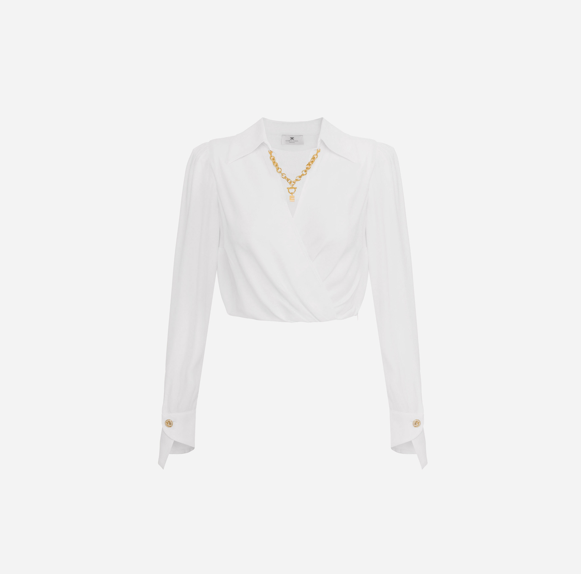 Blouse in georgette fabric with jewel detail - Elisabetta Franchi