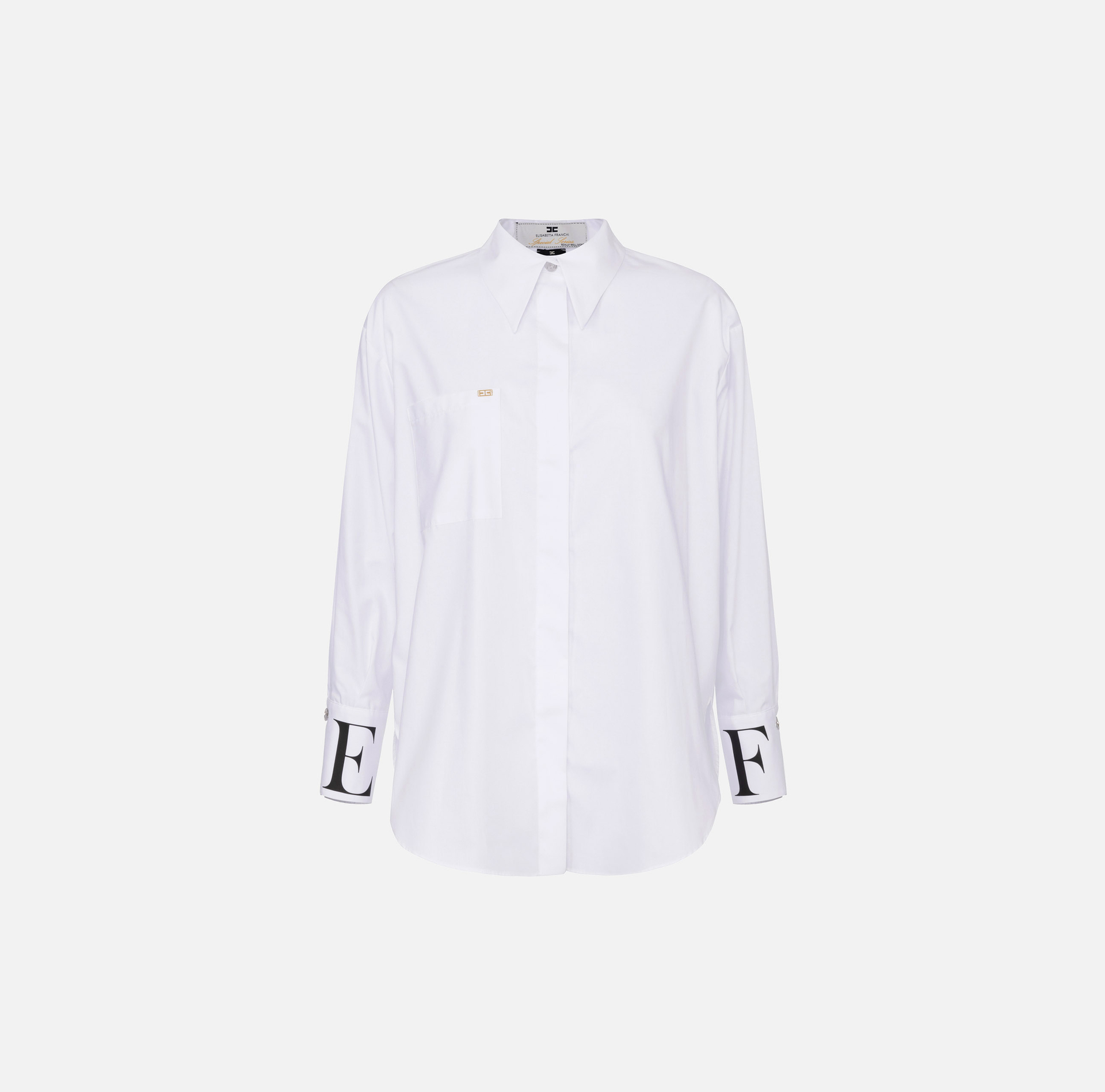 Camicia in popeline con logo sui polsi - Elisabetta Franchi