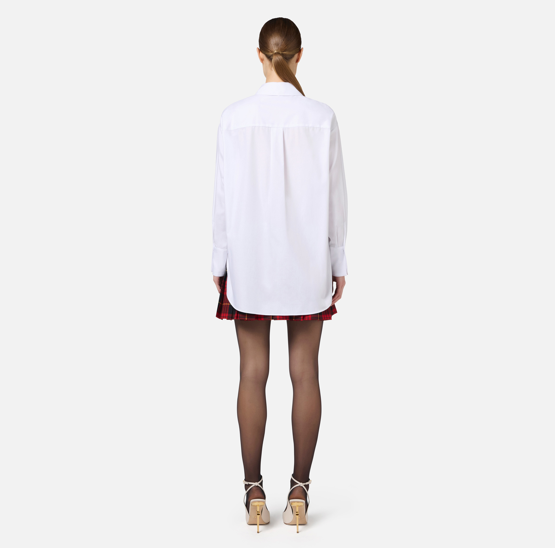 Camicia in popeline con logo sui polsi - Elisabetta Franchi