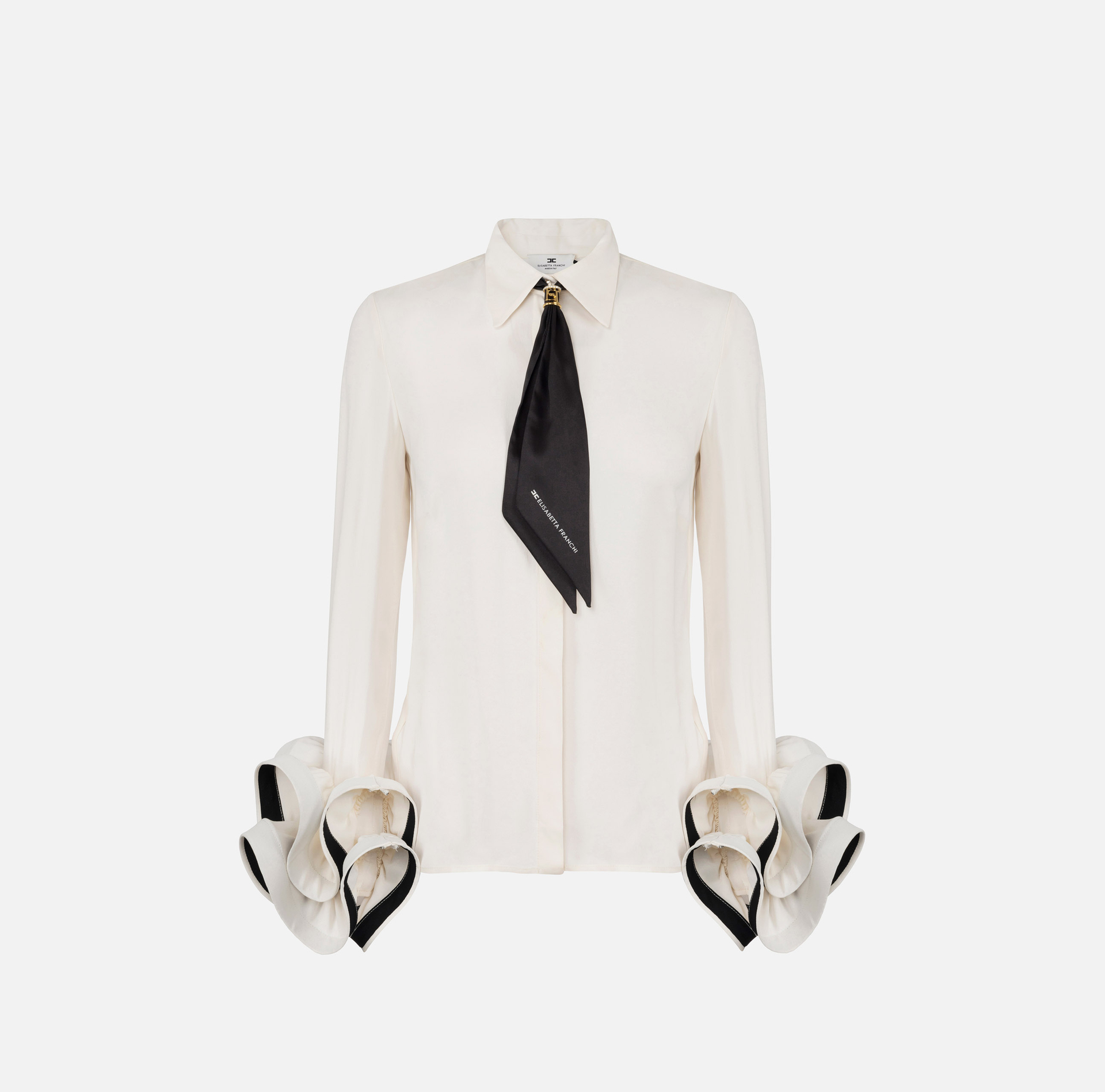 Chemise en georgette avec ruches et foulard - ABBIGLIAMENTO - Elisabetta Franchi