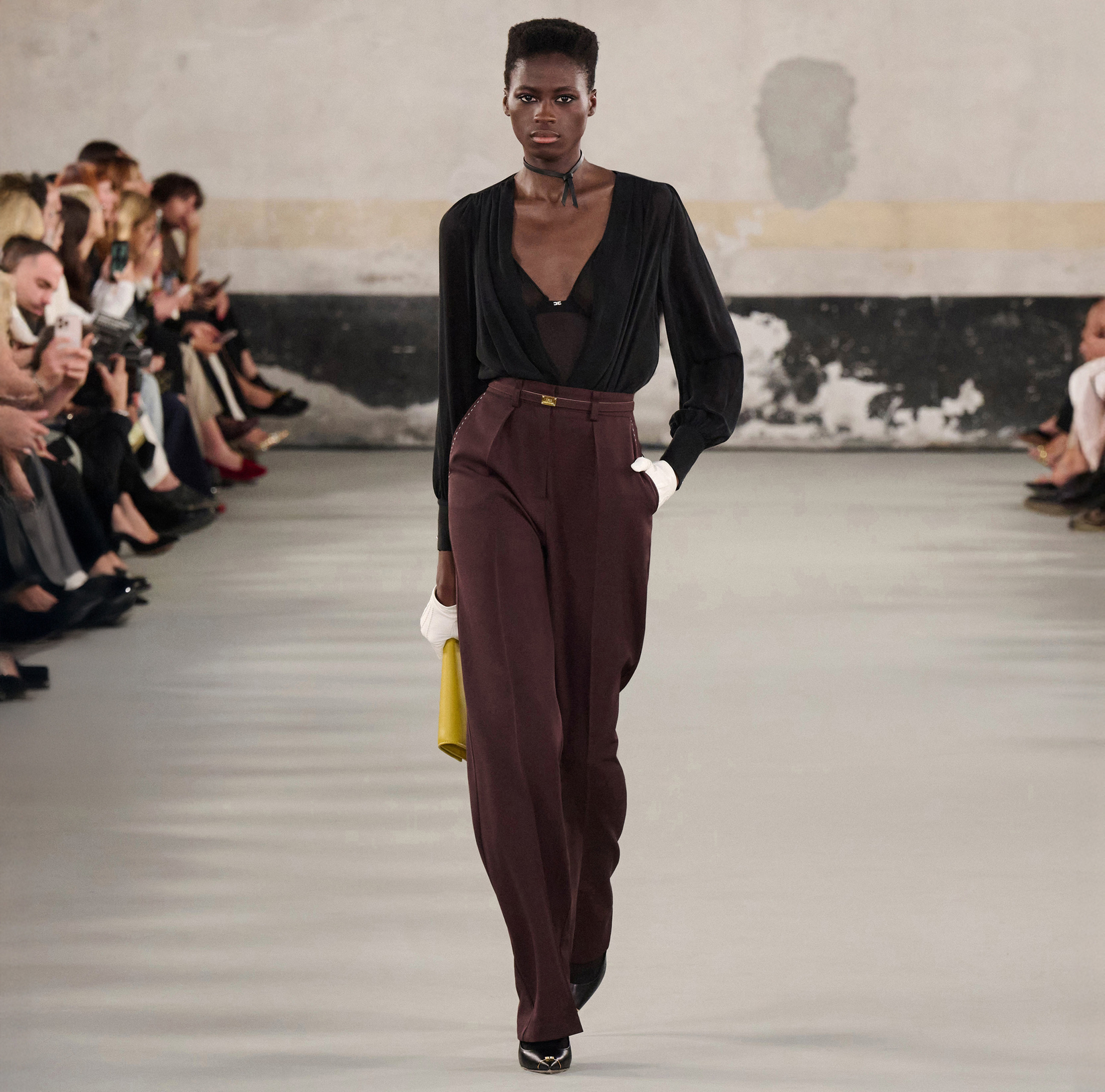 Bodysuit in tulle and silk georgette - Elisabetta Franchi